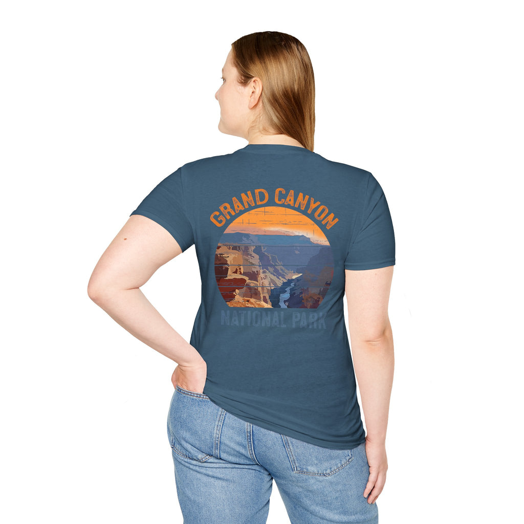 Grand Canyon Retro Sunset T-Shirt | Printed Front and Back National Park Landscape
