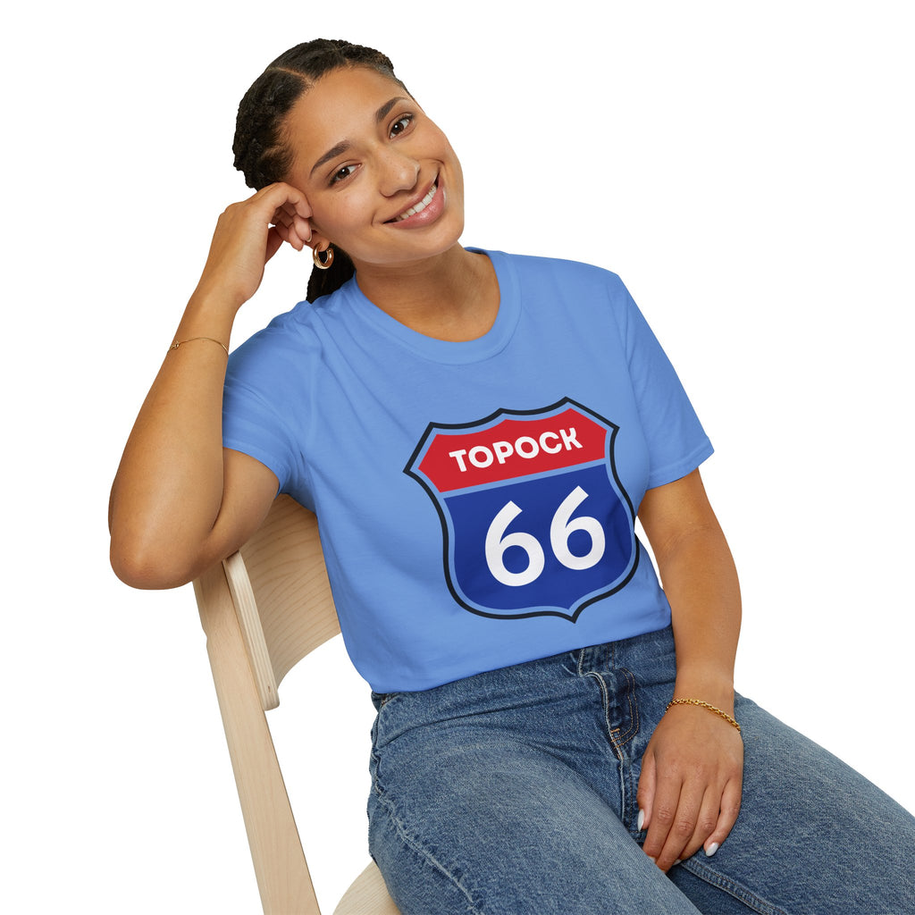 Topock 66 Shield Road Sign T-Shirt | Route 66 Arizona Travel Tee