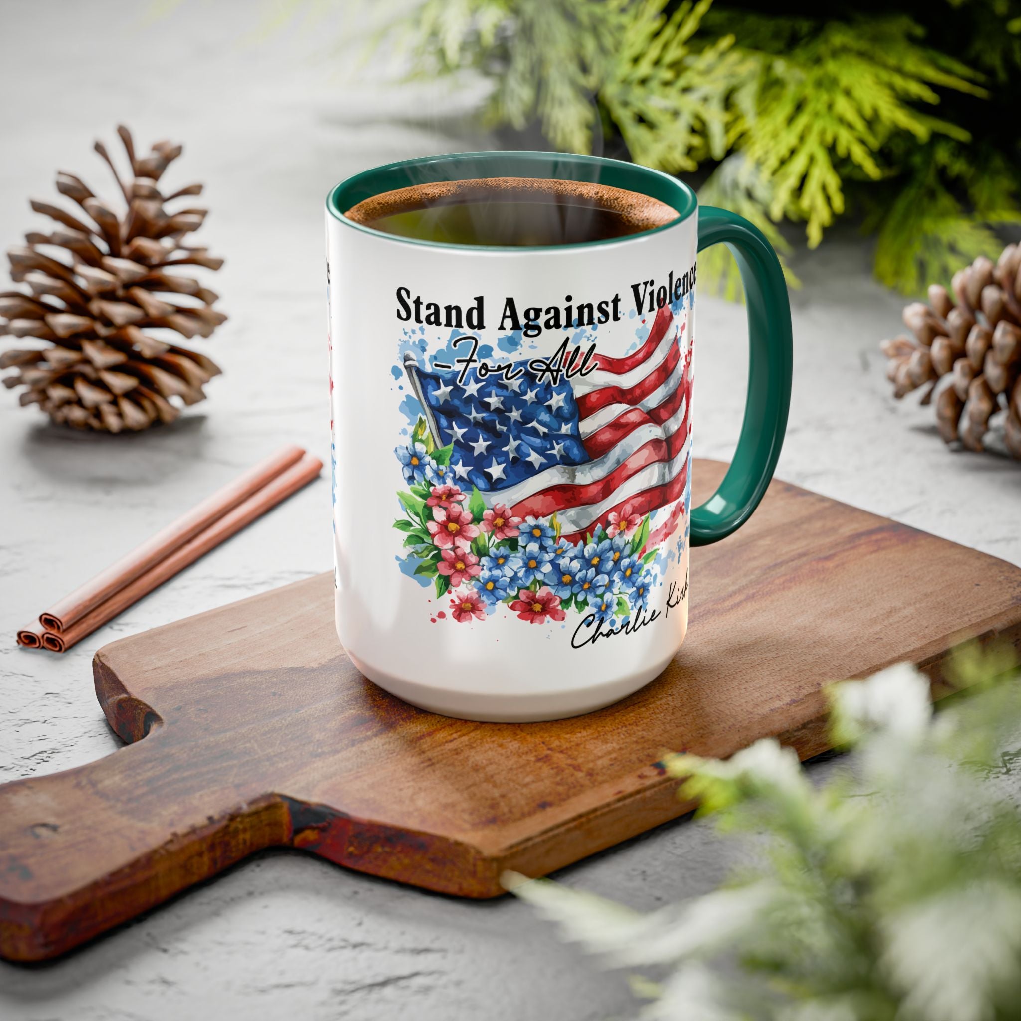 Charlie Kirk Patriotic Coffee Mugs for Inspiration, Stand Against Violence, Colorful Mugs, Gift for Activists, Tea Lovers, 4th of July