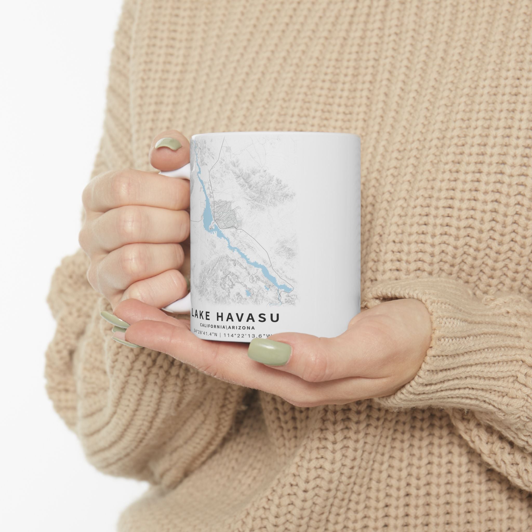 Lake Havasu Map Mug | Ceramic 11oz or 15oz, Lake Map Coffee Cup