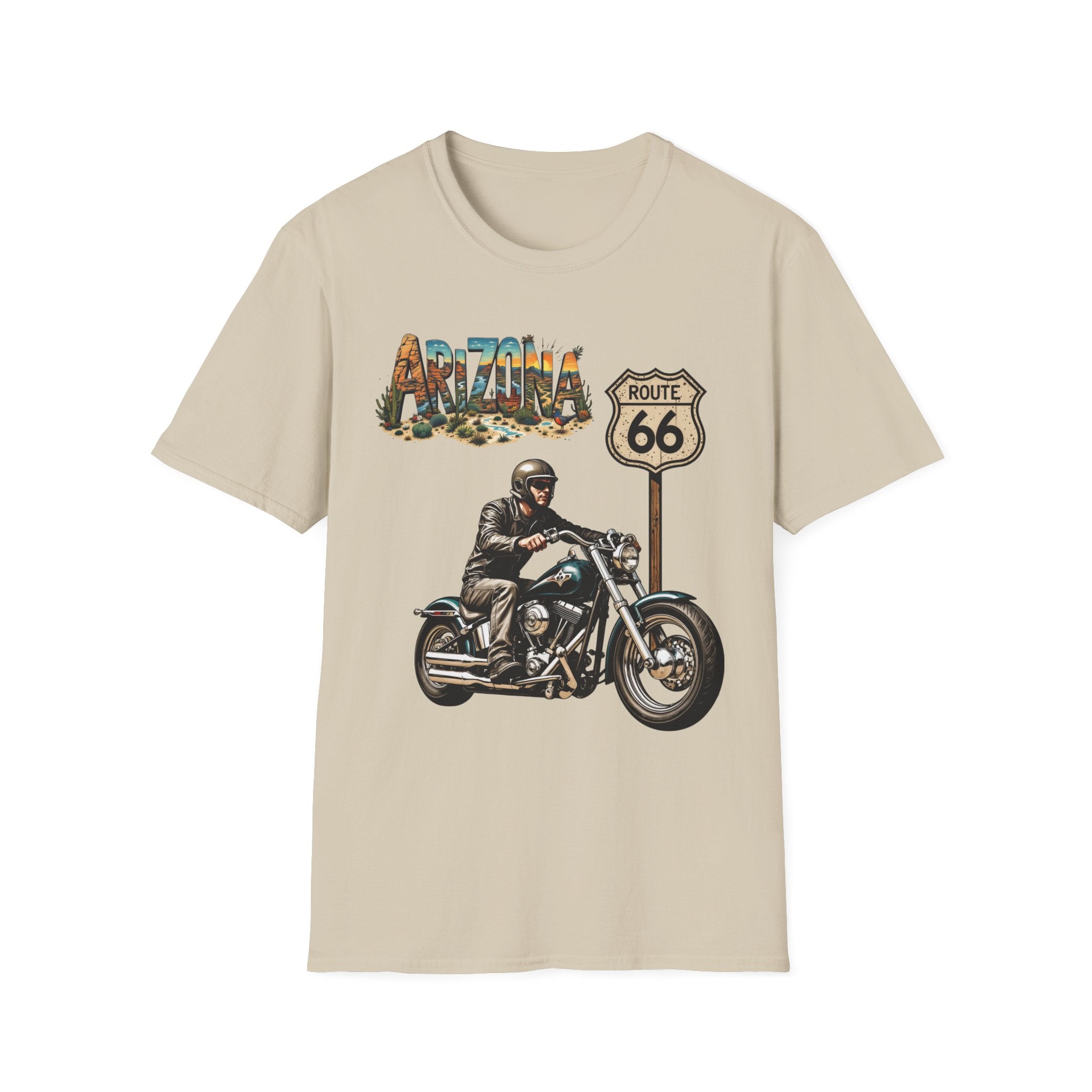 Arizona Route 66 Motorcycle T-Shirt | Biker Road Trip Tee