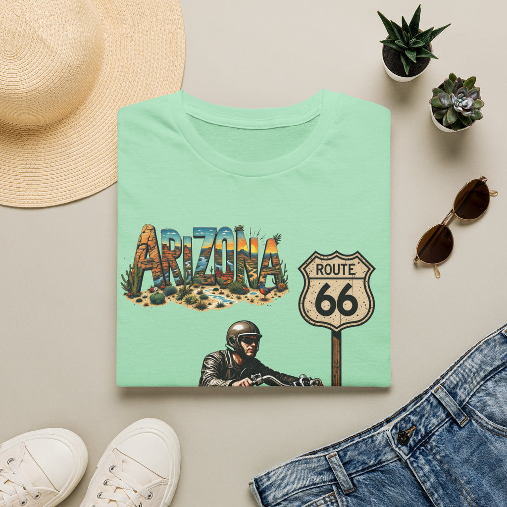 Arizona Route 66 Motorcycle T-Shirt | Biker Road Trip Tee