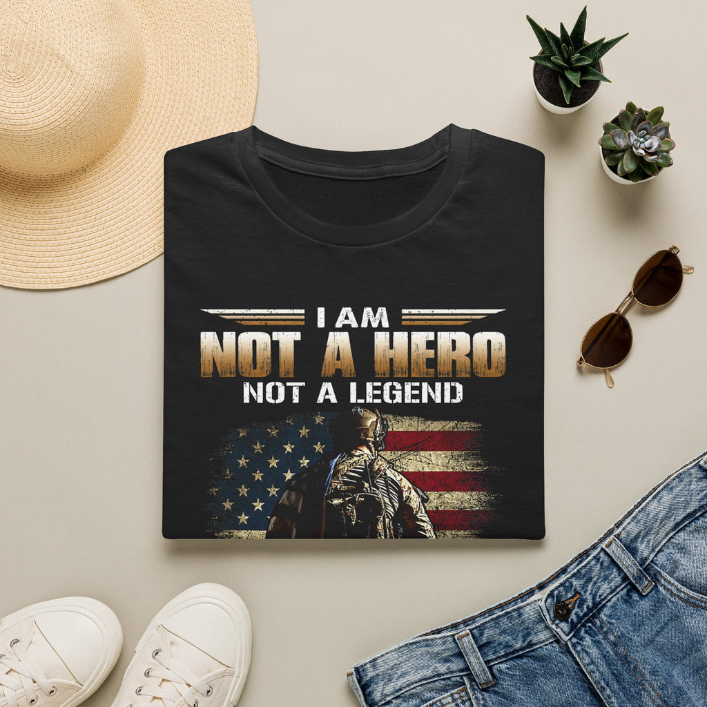 I Am Not a Hero I Am a U.S. Veteran T-Shirt | American Flag Soldier Tee