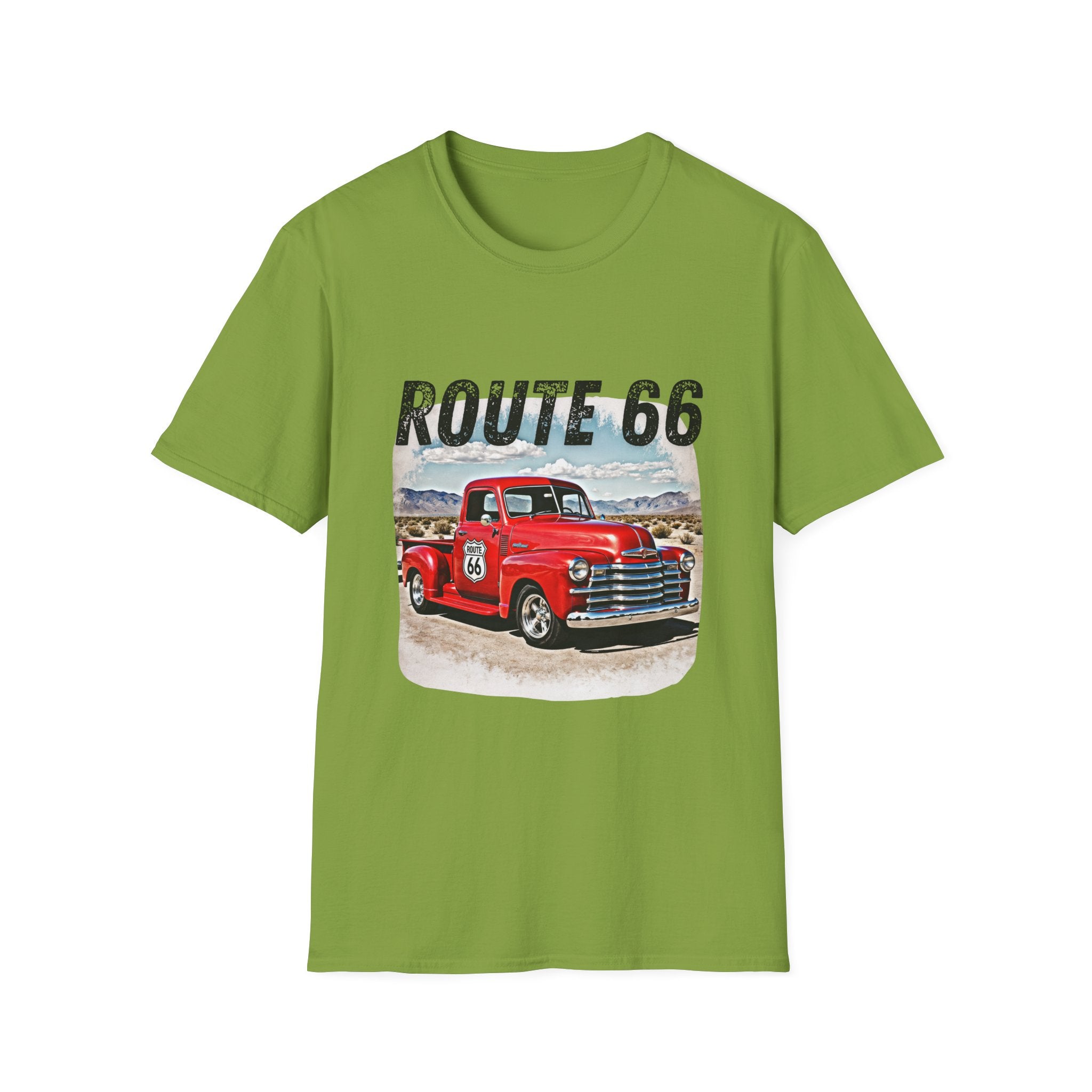 Route 66 Red Vintage Truck T-Shirt | Retro Highway Graphic