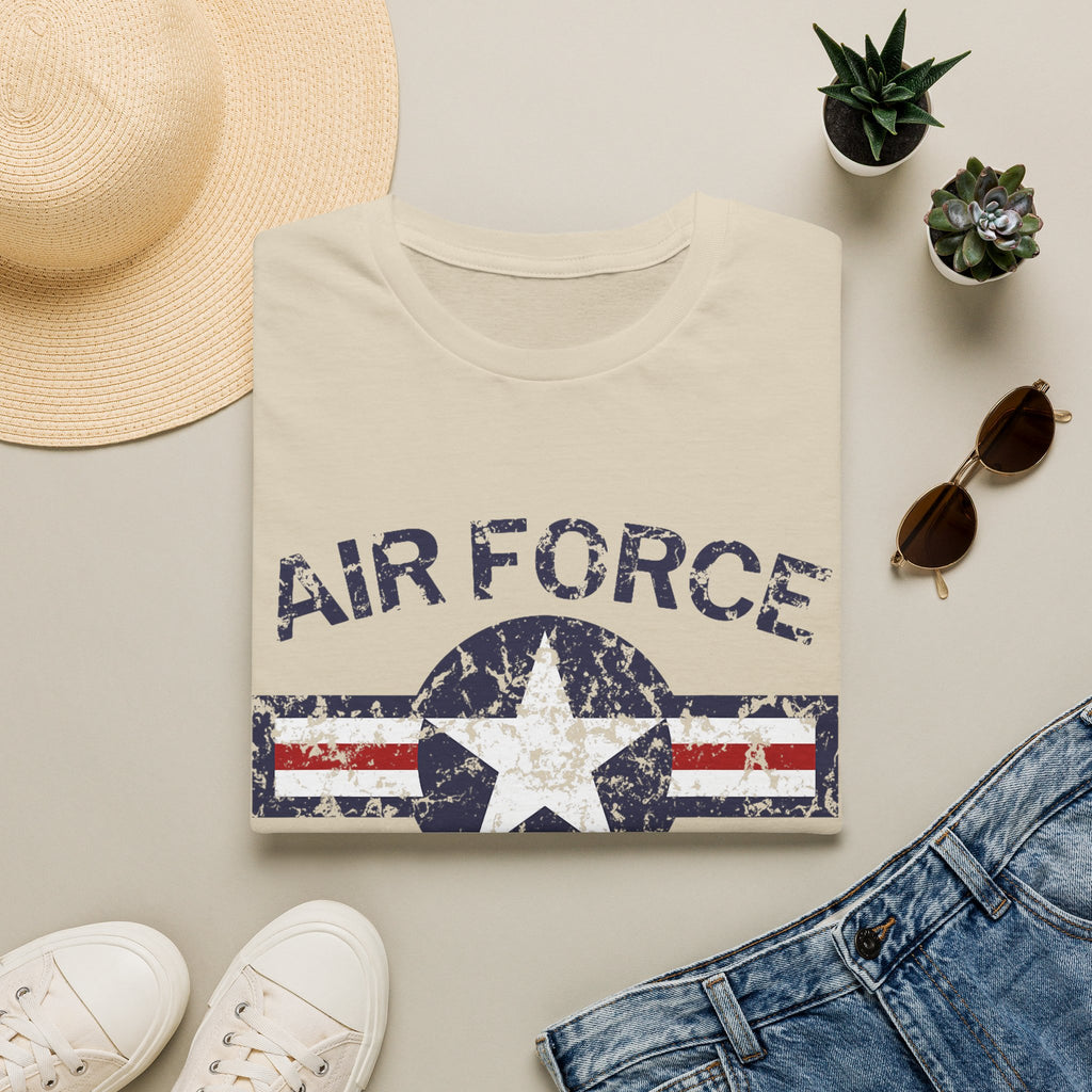 Air Force Veteran Distressed Logo T-Shirt | Military Star Stripe Tee