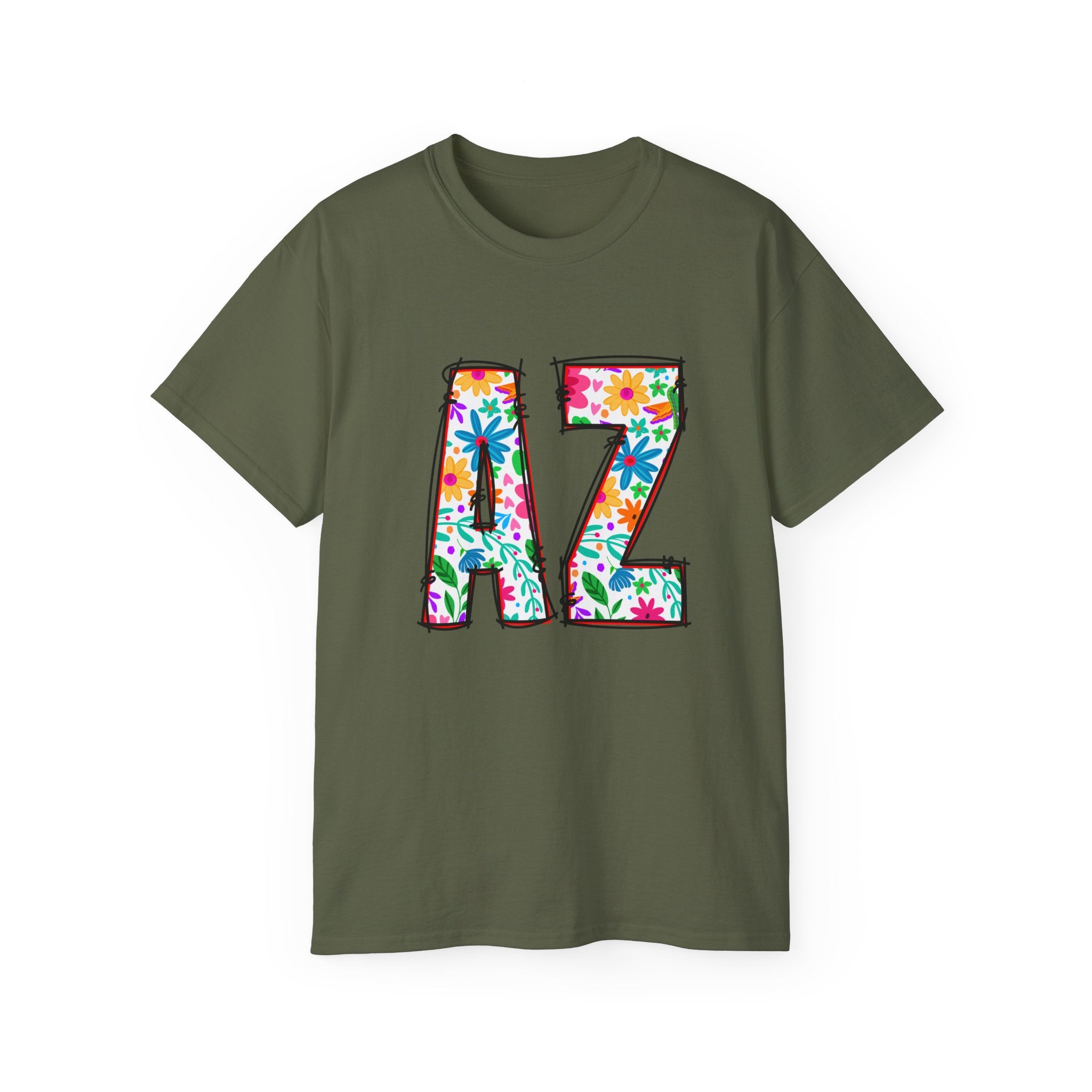 Floral AZ Tee - Mens and Womans Unisex Ultra Cotton Shirt, Perfect for AZ Pride, Summer Festivals, Casual Wear, Gifts for Him/Her