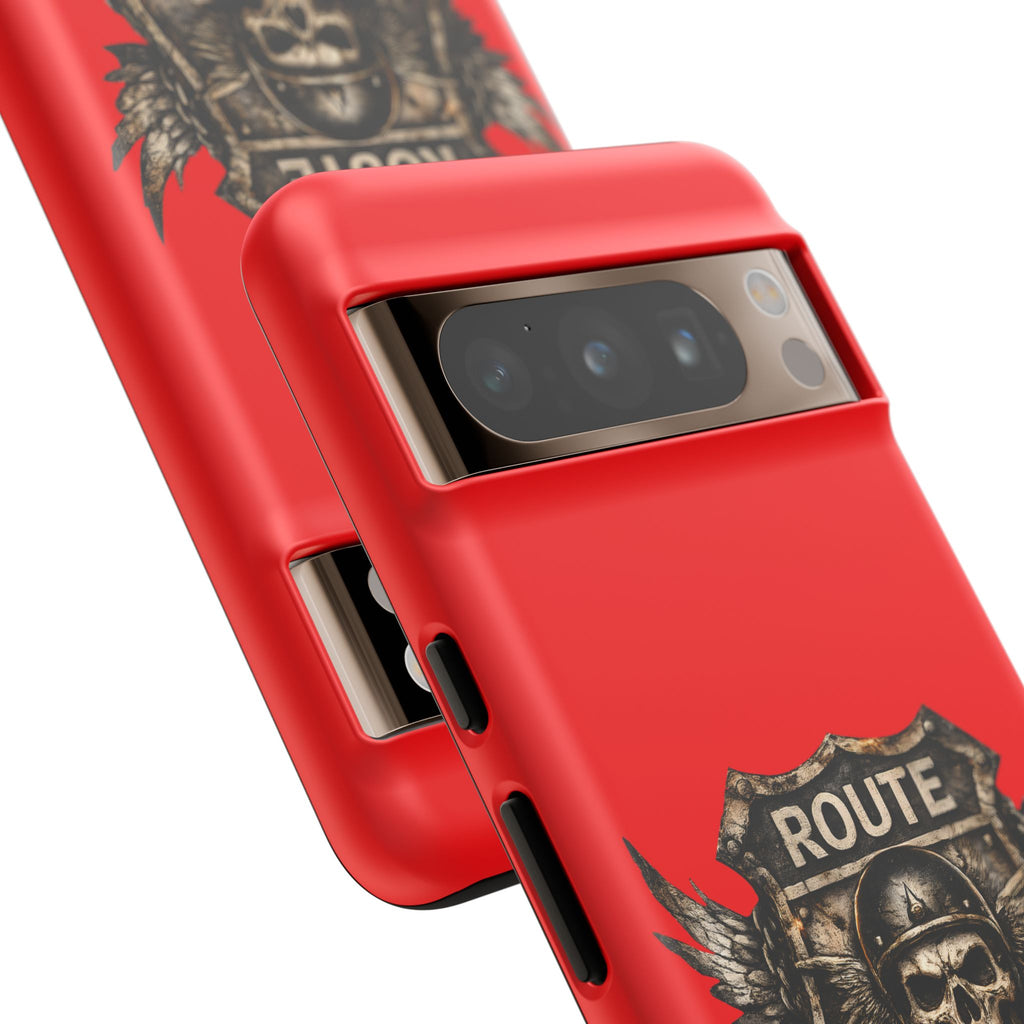 Route 66 Skull Helmet phone case | Motorcycle emblem, Ride the Legend