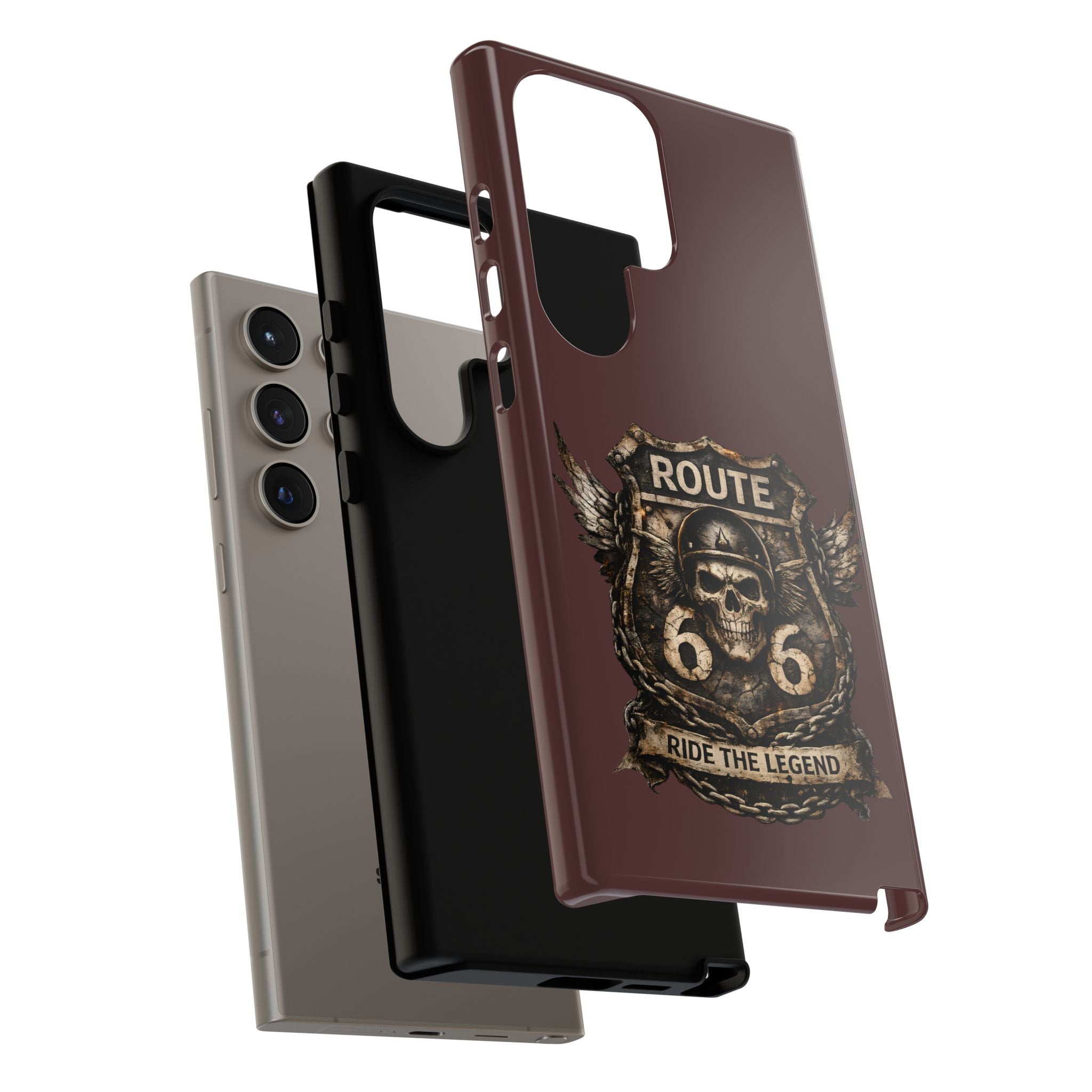 Route 66 Skull Helmet phone case | Motorcycle emblem, Ride the Legend
