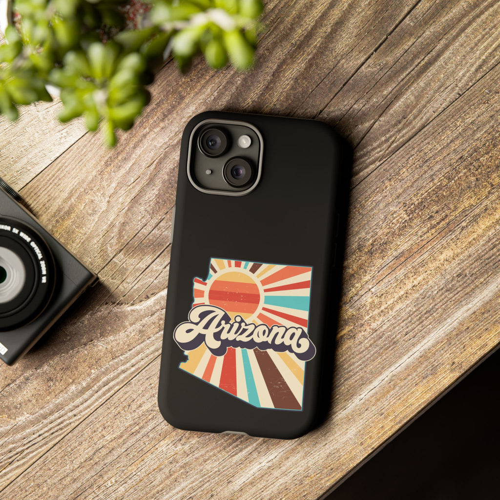 Arizona State Outline Retro Sunset Phone Case | AZ Tough Case