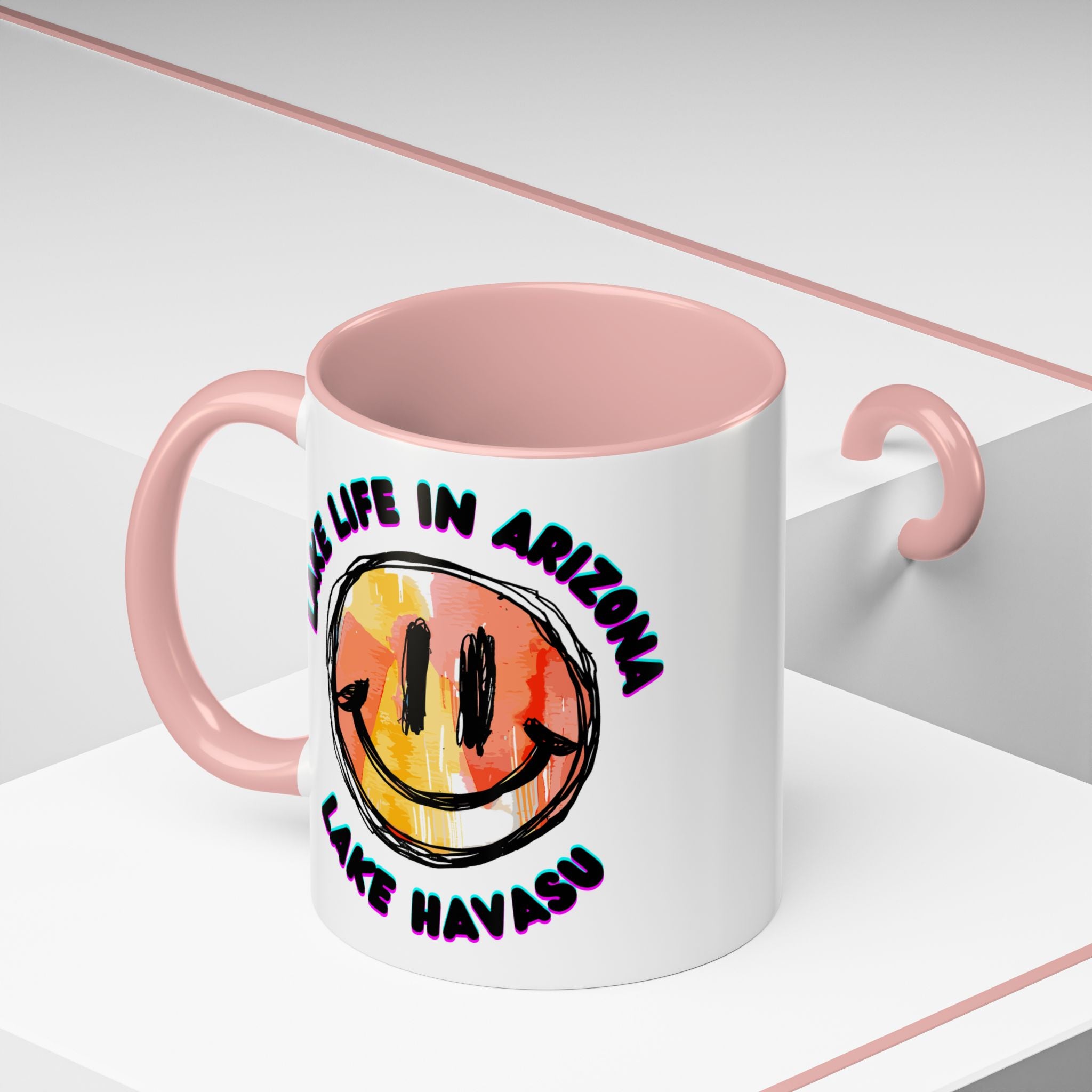 Lake Life in Arizona Smiley Mug | Lake Havasu Accent Coffee Mug