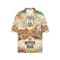 Route 66 The Mother Road Women's All Over Print Hawaiian Shirt （Made in USA，Ships to USA Only）