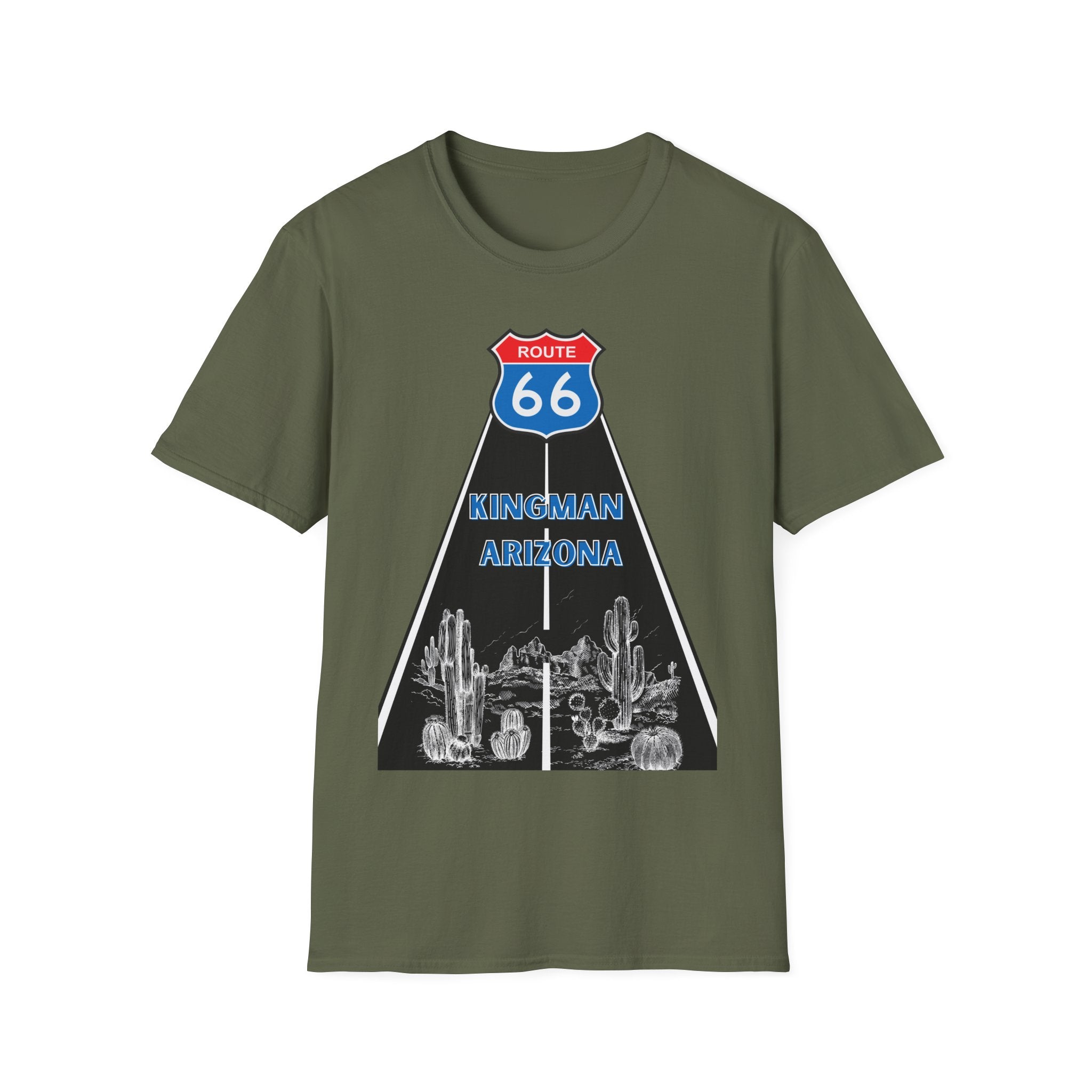 Route 66 Kingman Arizona Men's Woman's Softstyle T-Shirt