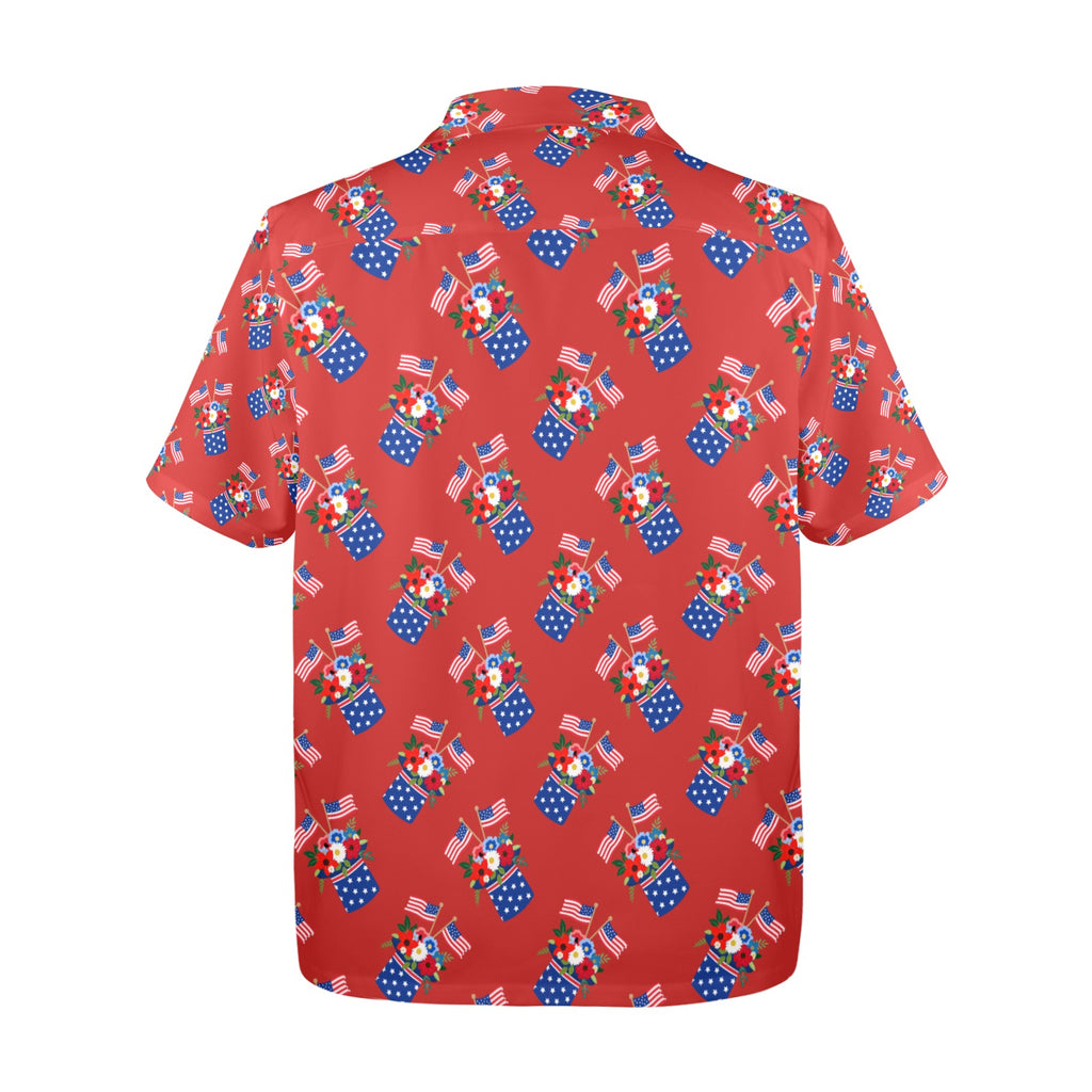 Red White Blue Celebration Men's All Over Print Shirt Made In USA Ships to USA Only Free Shipping