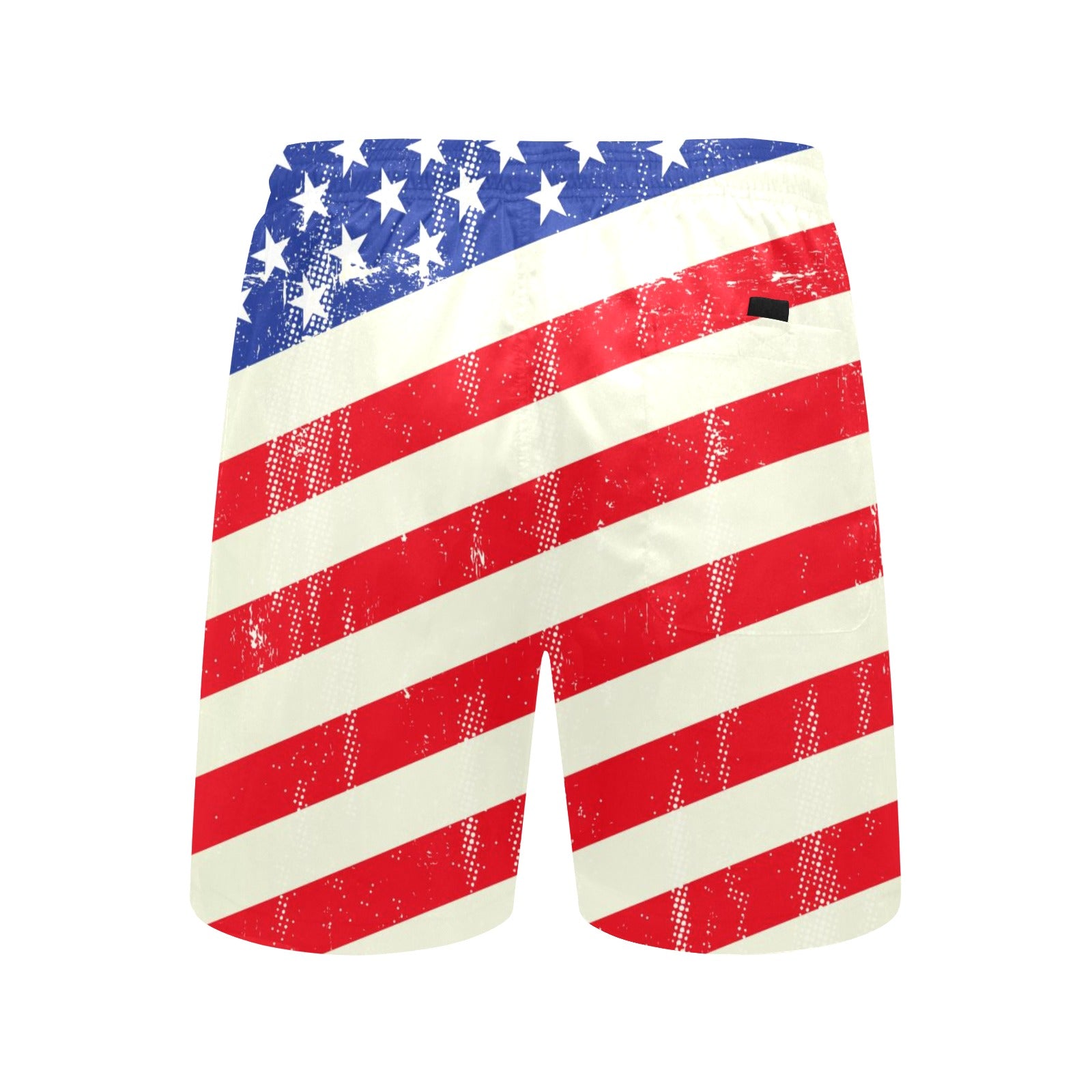 American flag Celebration time Men's Mid-Length Beach Shorts Free  Shipping