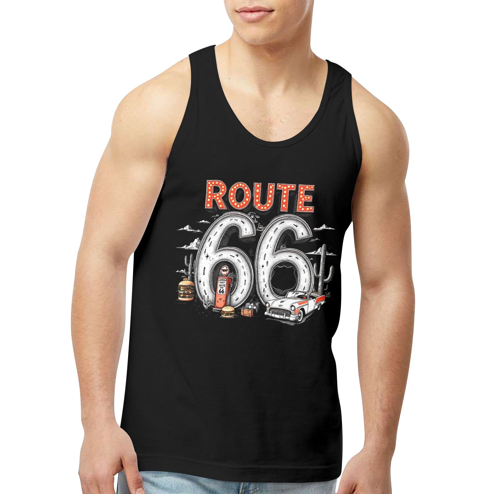 Route 66 Men's Tank Top Made in USA Free Shipping