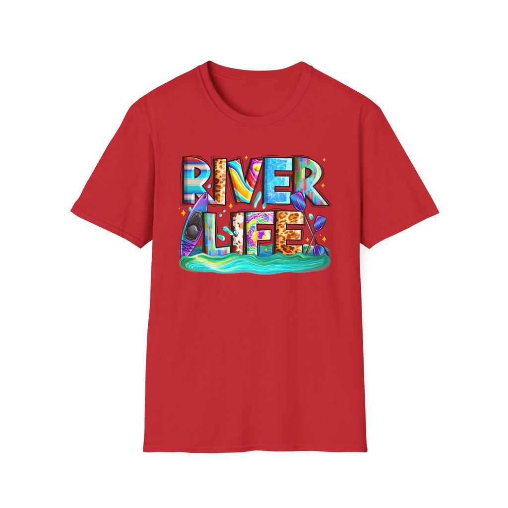 River Life T-Shirt | Colorful Fishing Scenic Graphic