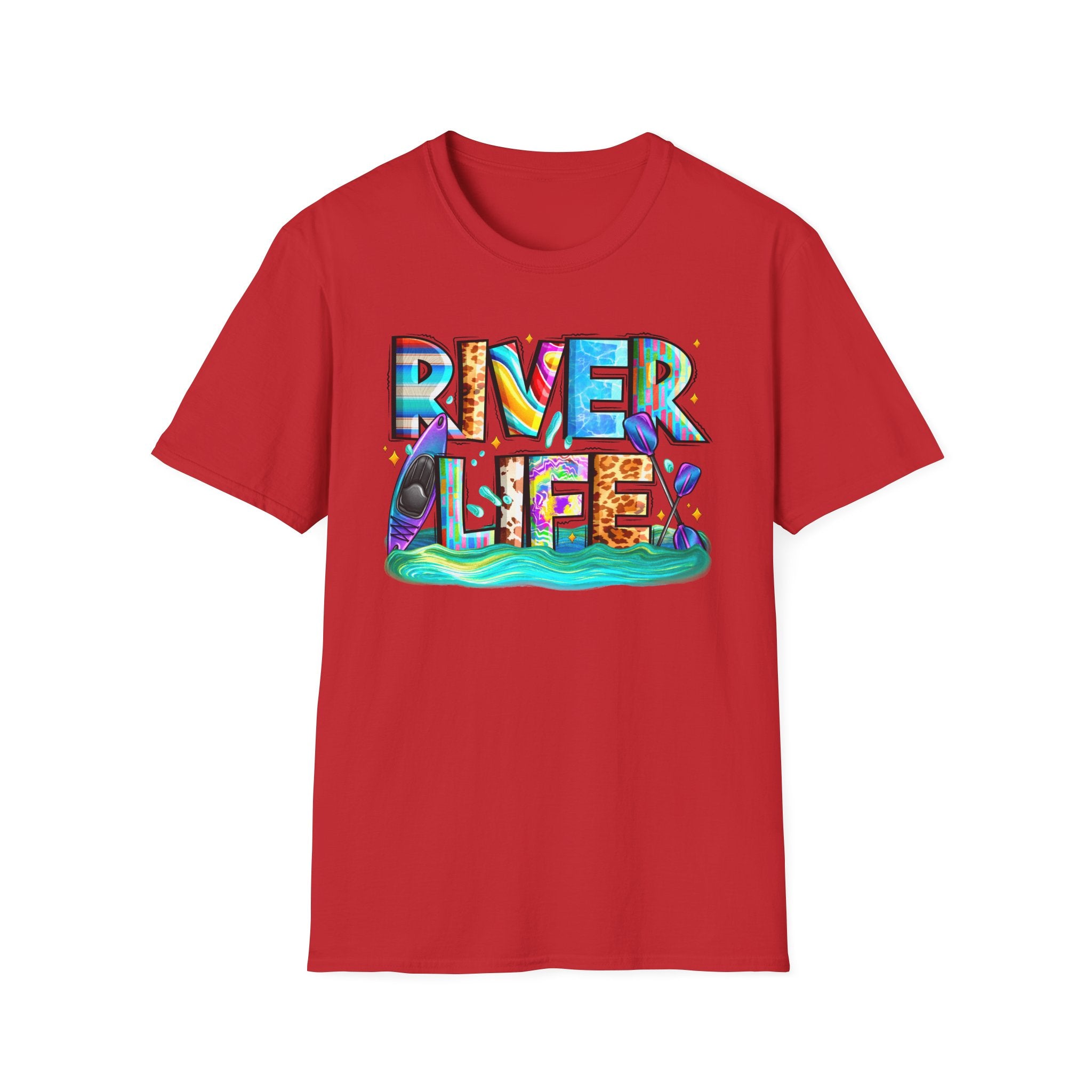 River Life T-Shirt | Colorful Fishing Scenic Graphic