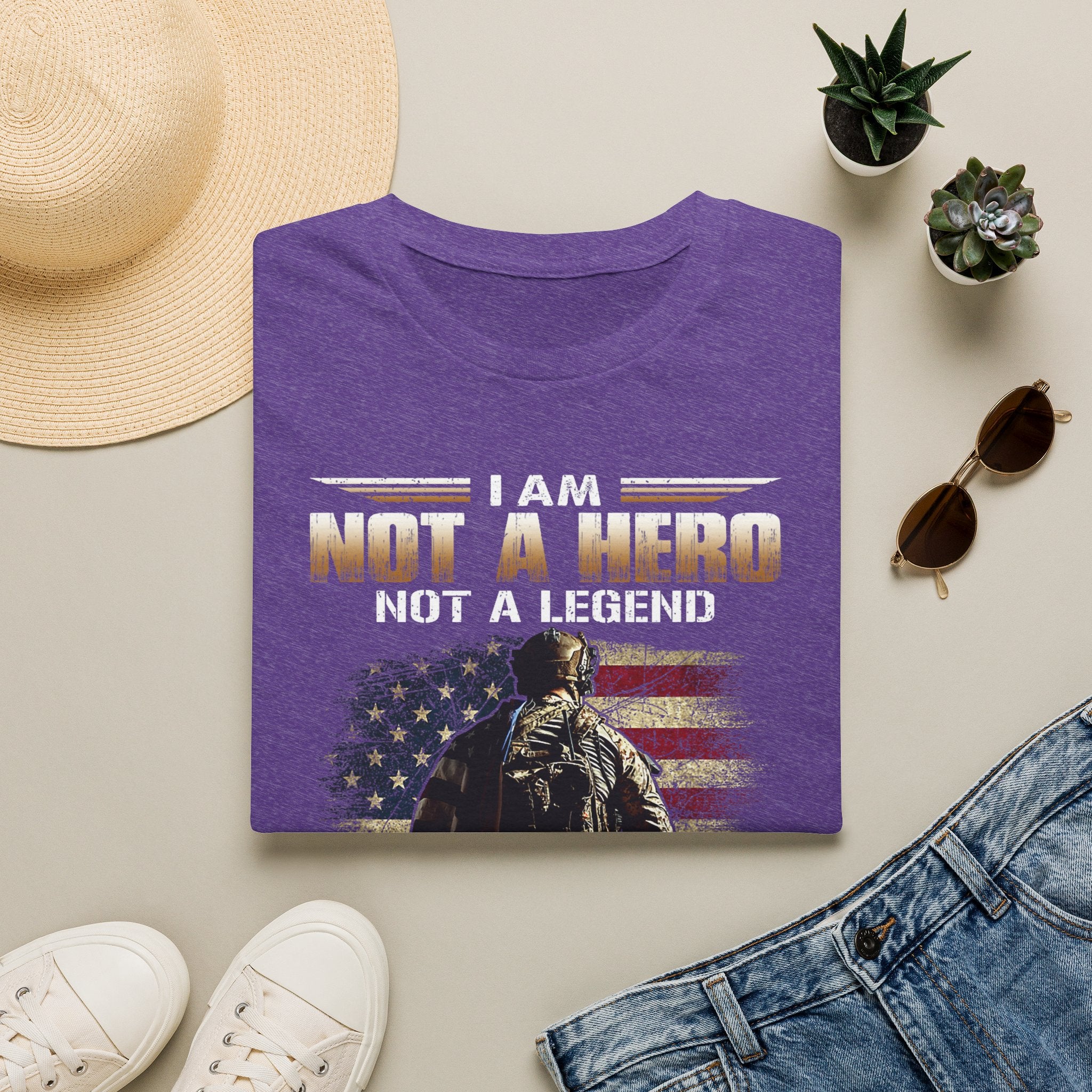 I Am Not a Hero I Am a U.S. Veteran T-Shirt | American Flag Soldier Tee