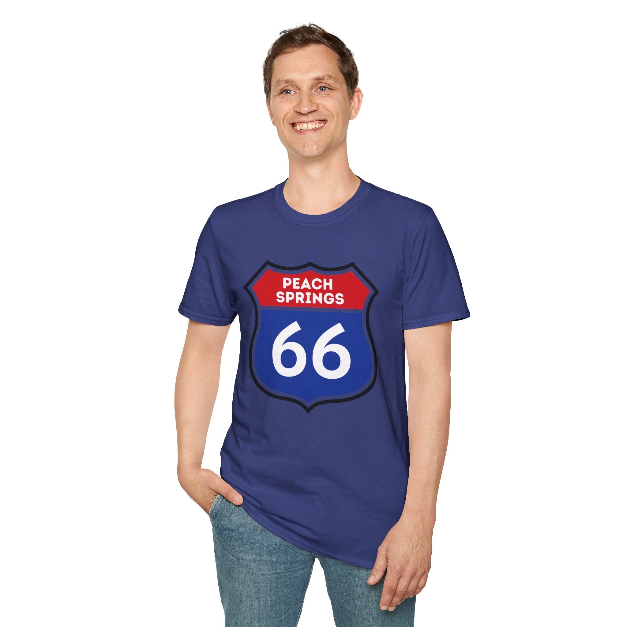 Peach Springs 66 Shield T-Shirt | Route 66 Road Sign Shirt