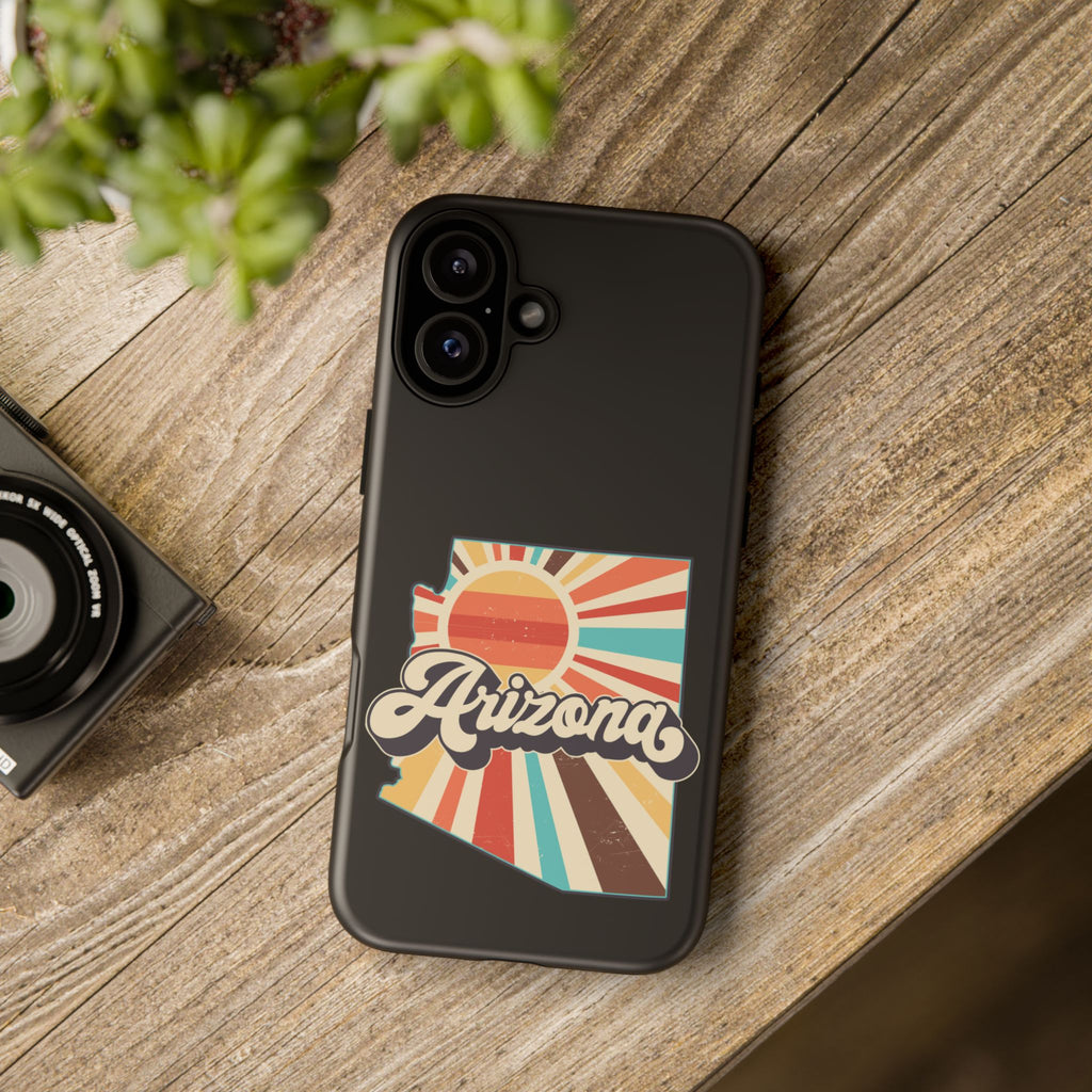 Arizona State Outline Retro Sunset Phone Case | AZ Tough Case