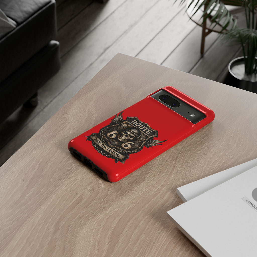 Route 66 Skull Helmet phone case | Motorcycle emblem, Ride the Legend