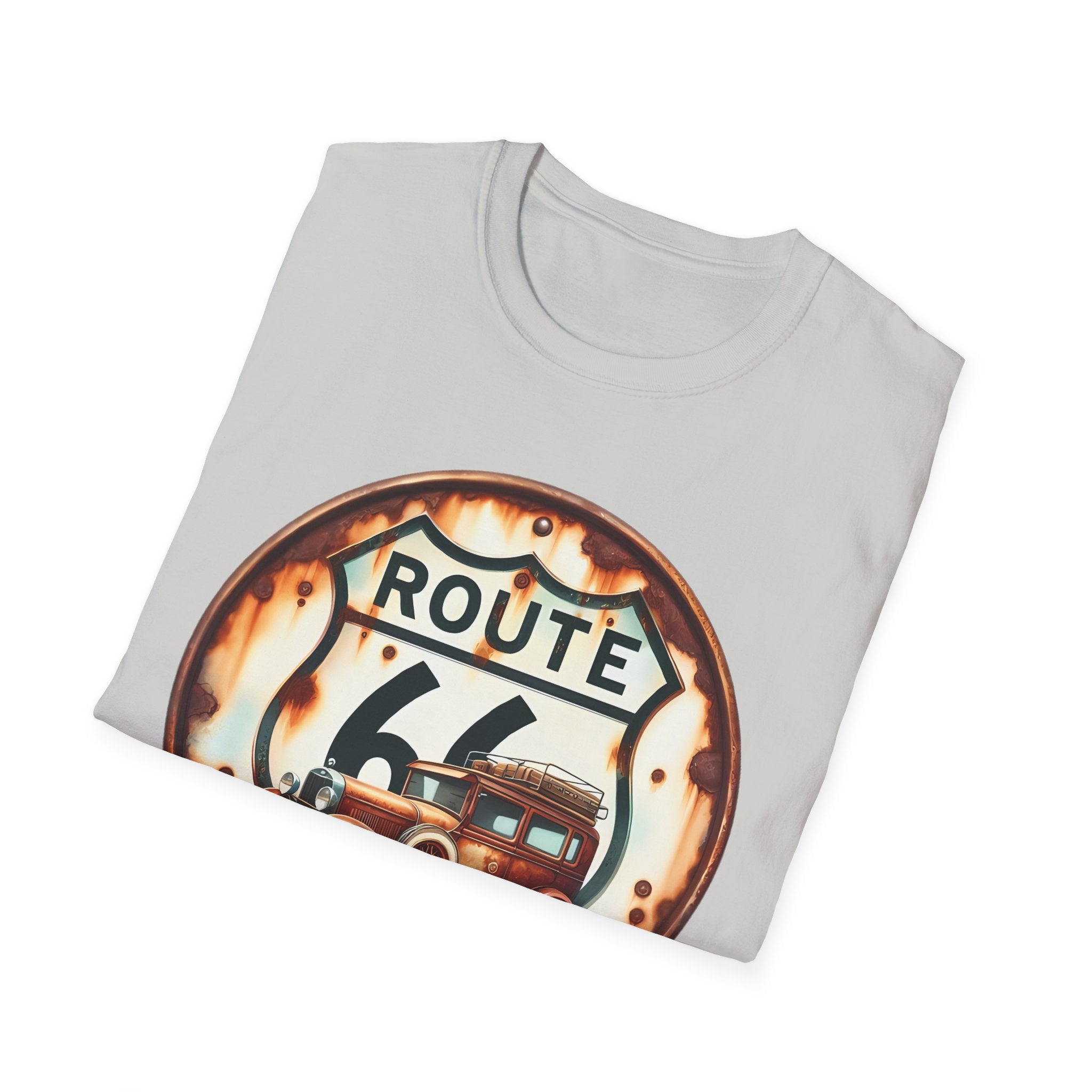 Route 66 Vintage Woody Wagon T-Shirt | The Road Is Calling, Retro Roadtrip Tee