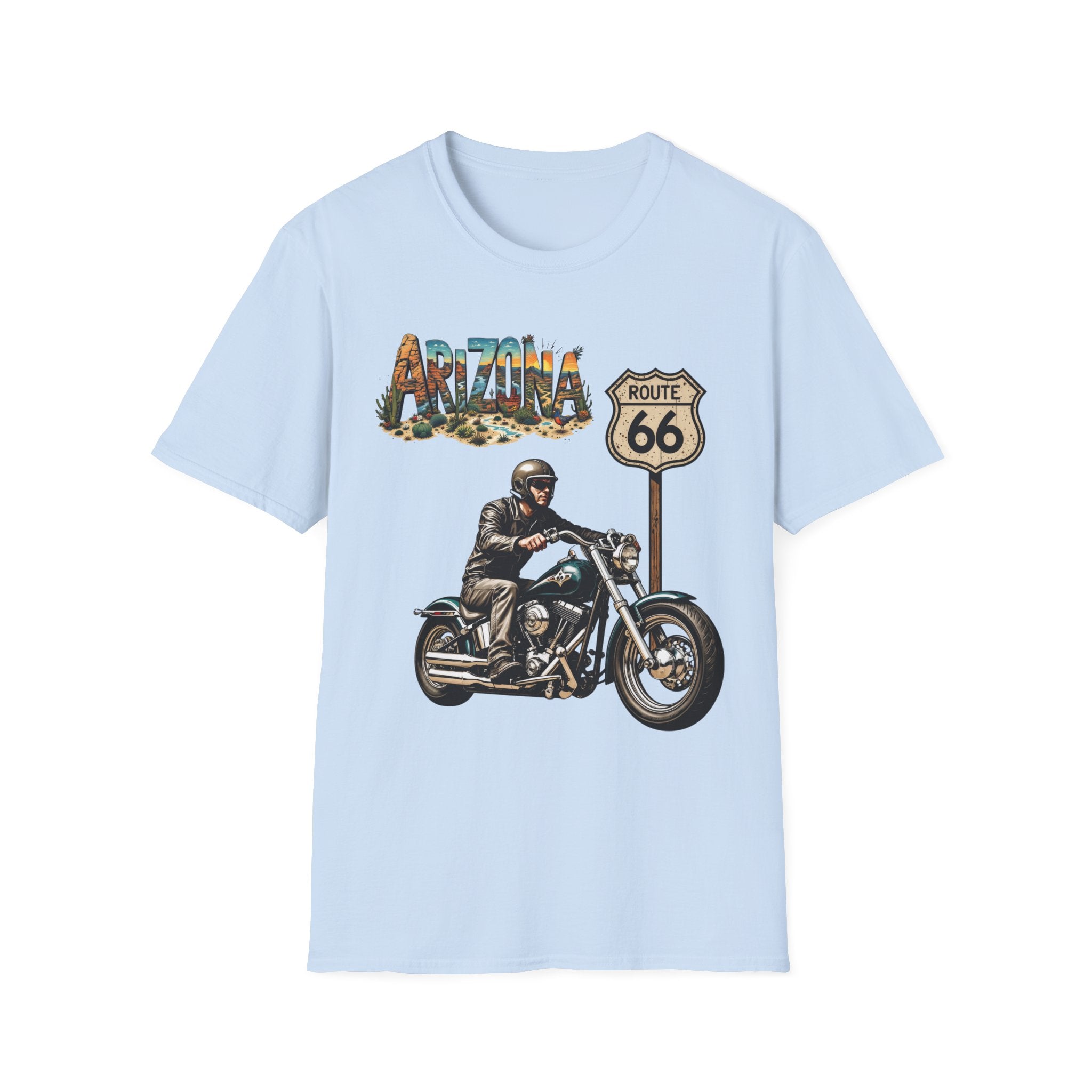 Arizona Route 66 Motorcycle T-Shirt | Biker Road Trip Tee