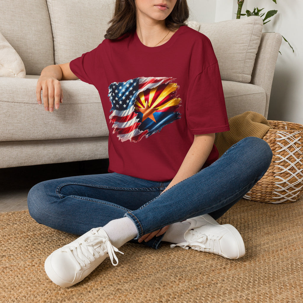 Arizona Flag with American Flag T-Shirt | Patriotic State Pride Tee