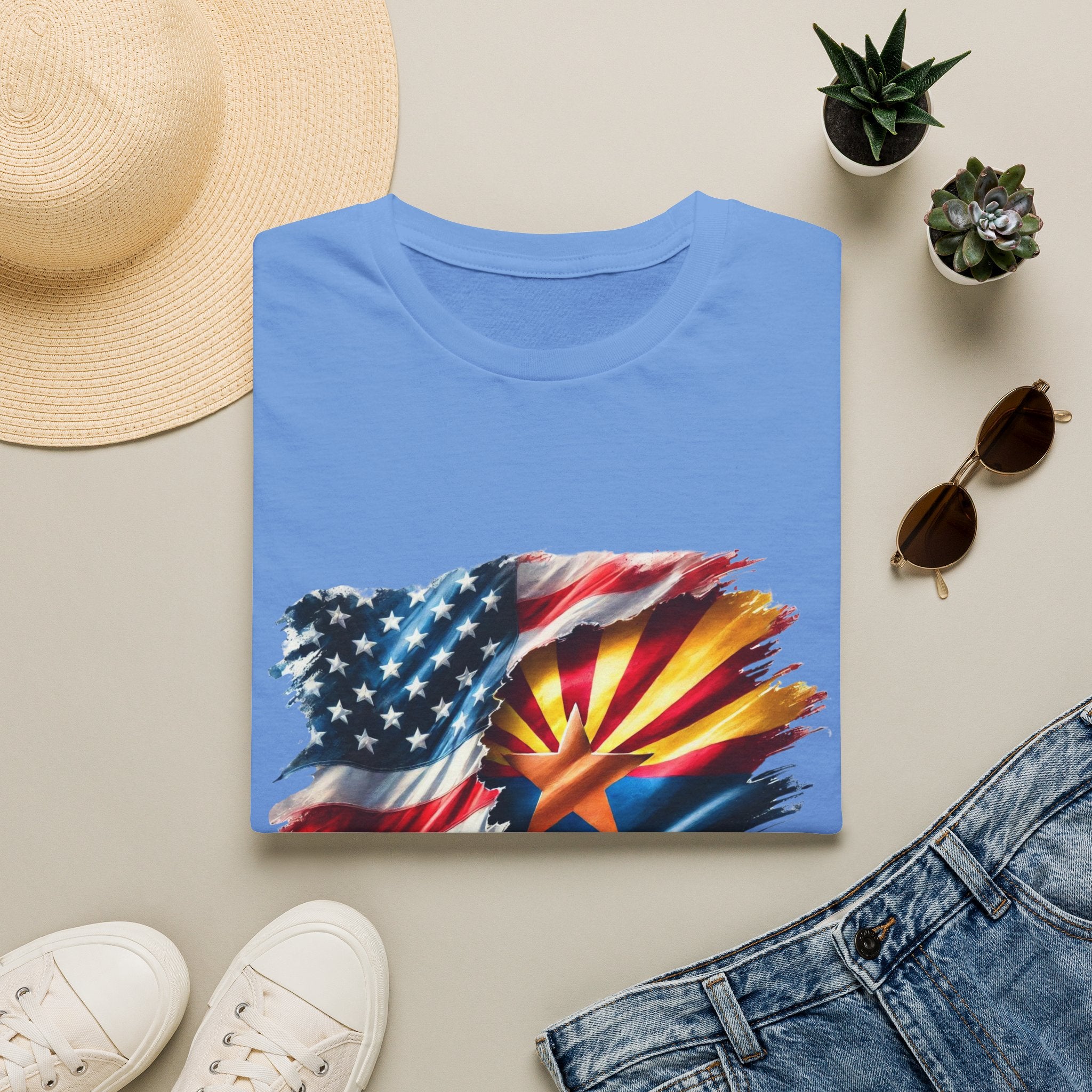 Arizona Flag with American Flag T-Shirt | Patriotic State Pride Tee