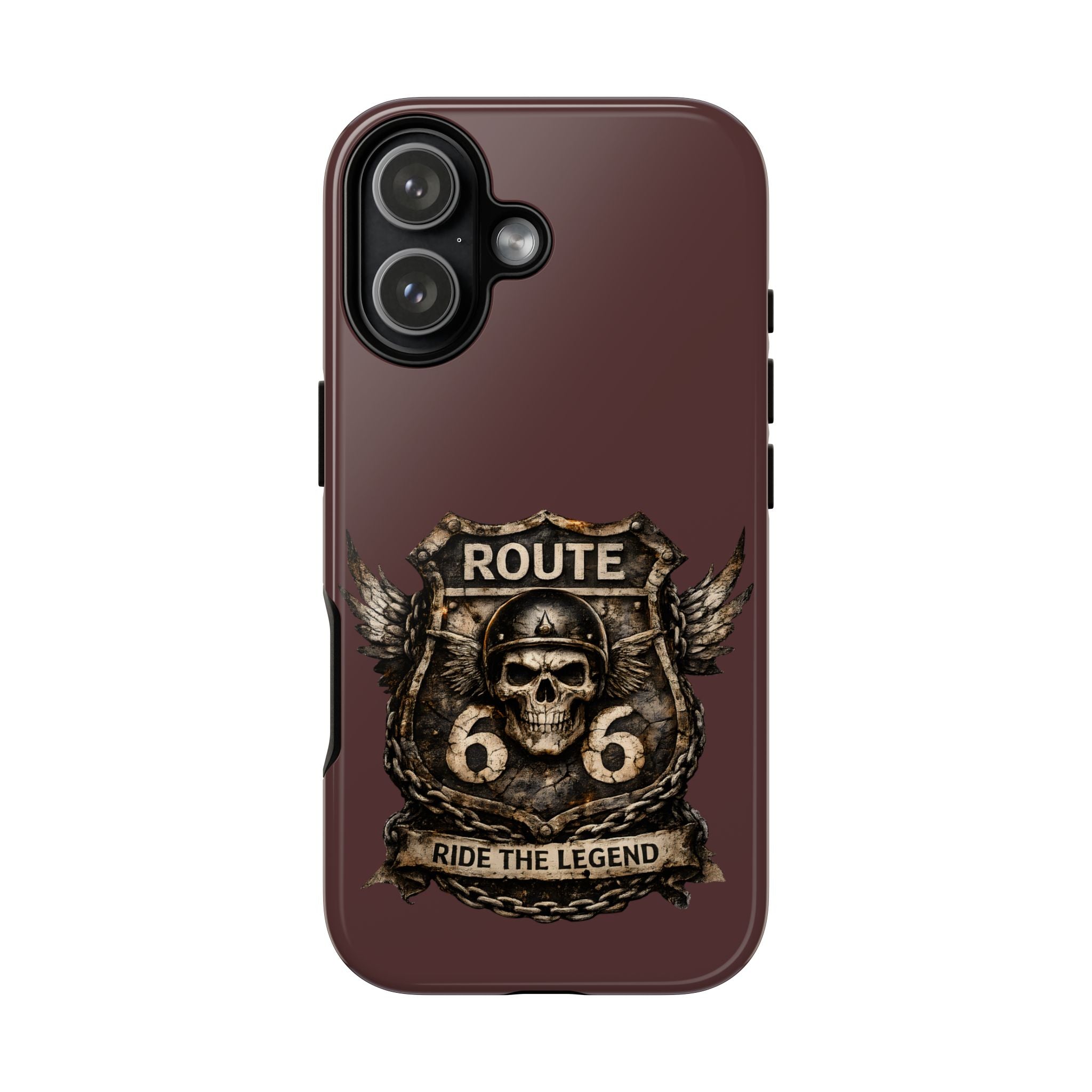 Route 66 Skull Helmet phone case | Motorcycle emblem, Ride the Legend
