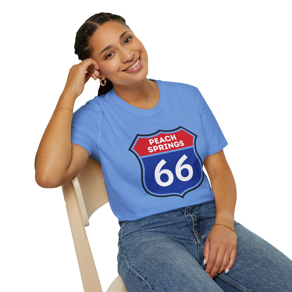 Peach Springs 66 Shield T-Shirt | Route 66 Road Sign Shirt