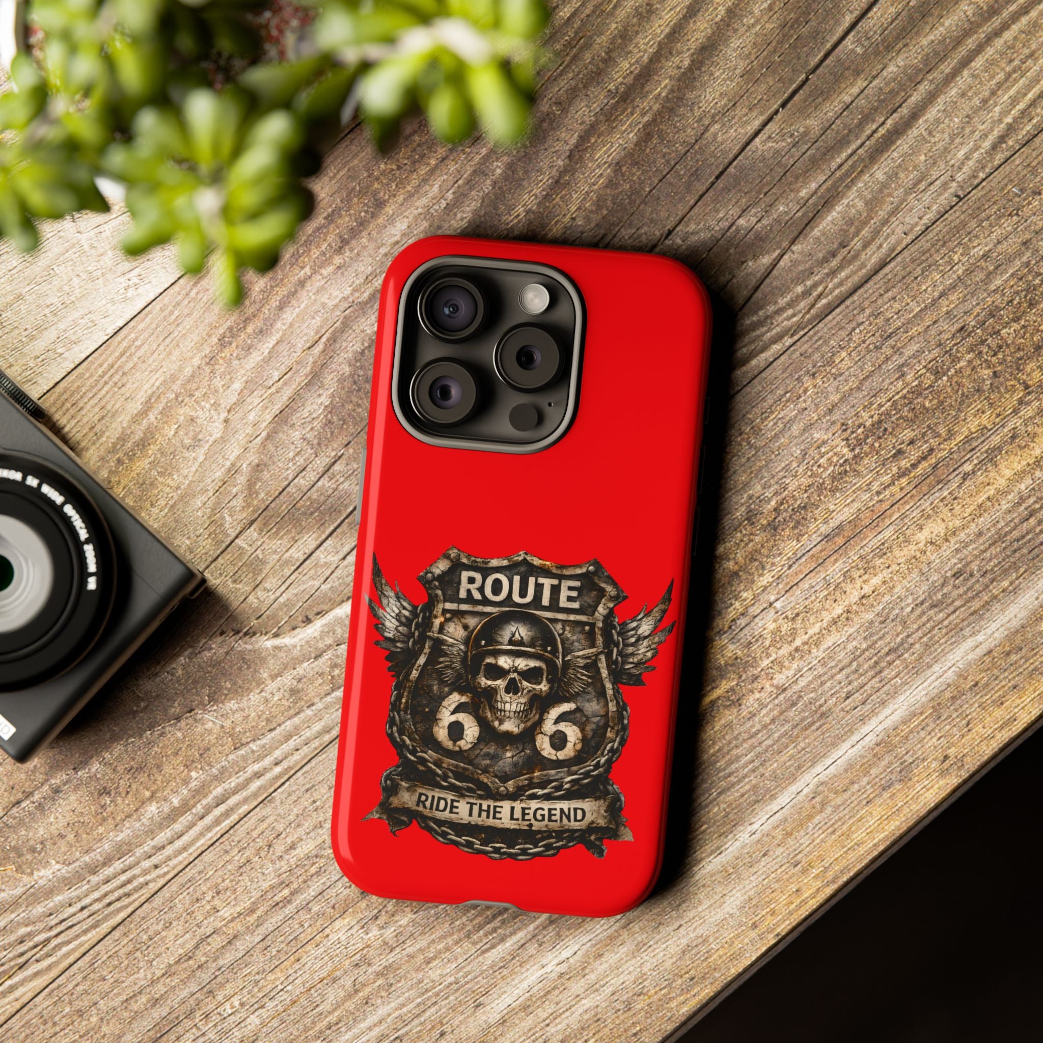 Route 66 Skull Helmet phone case | Motorcycle emblem, Ride the Legend