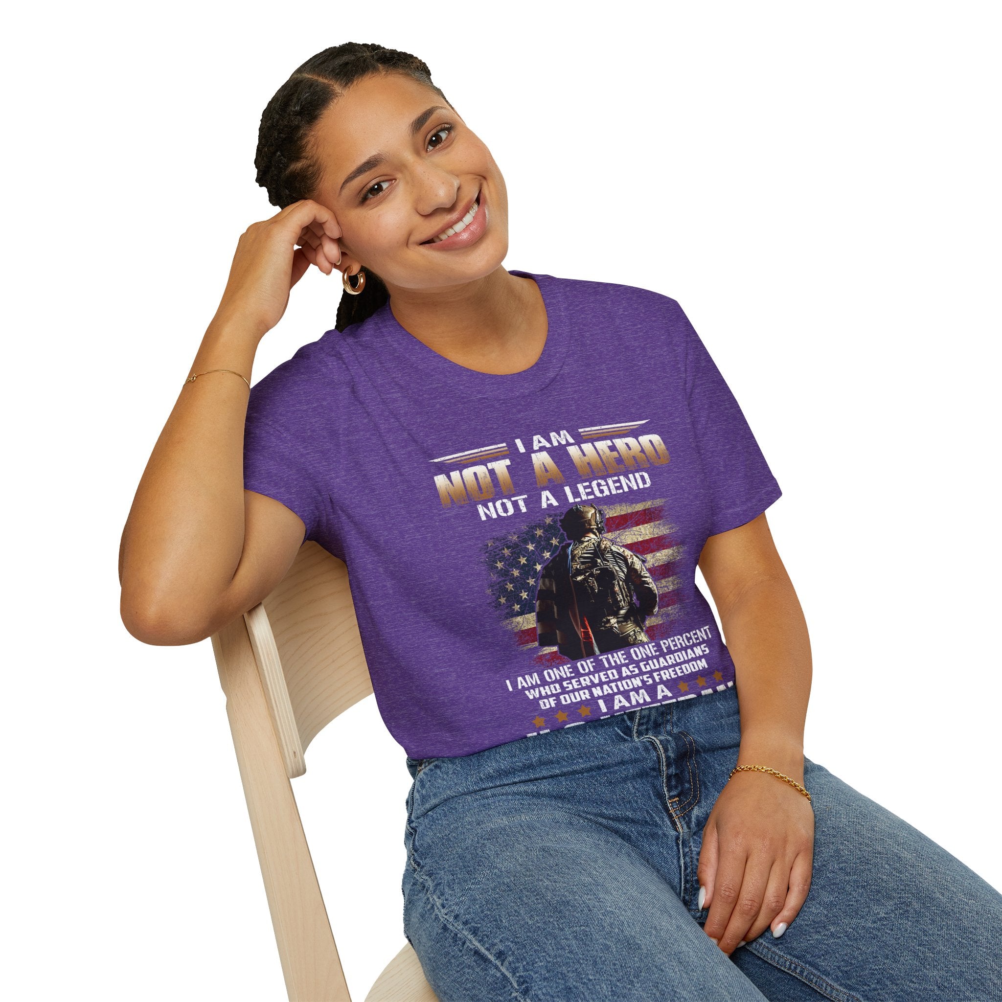 I Am Not a Hero I Am a U.S. Veteran T-Shirt | American Flag Soldier Tee