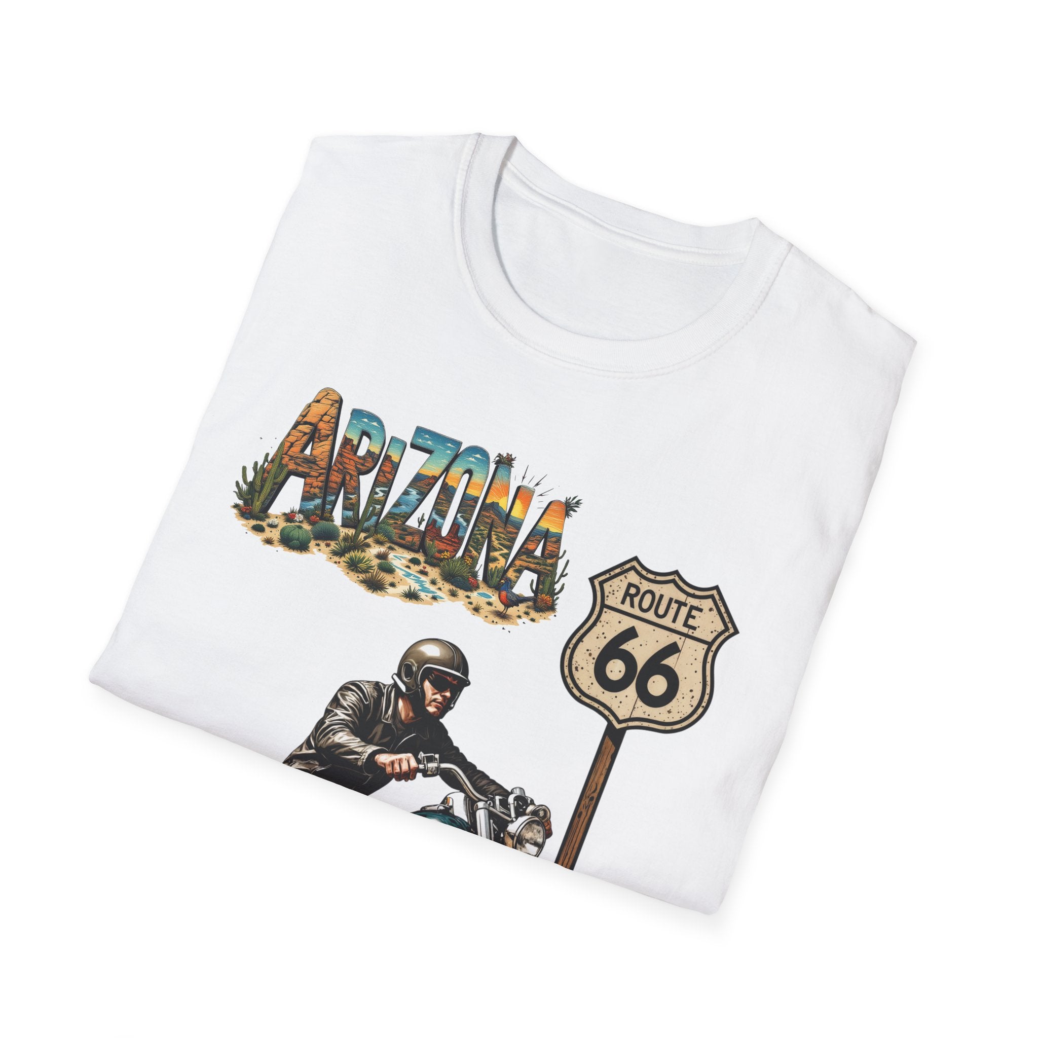 Arizona Route 66 Motorcycle T-Shirt | Biker Road Trip Tee