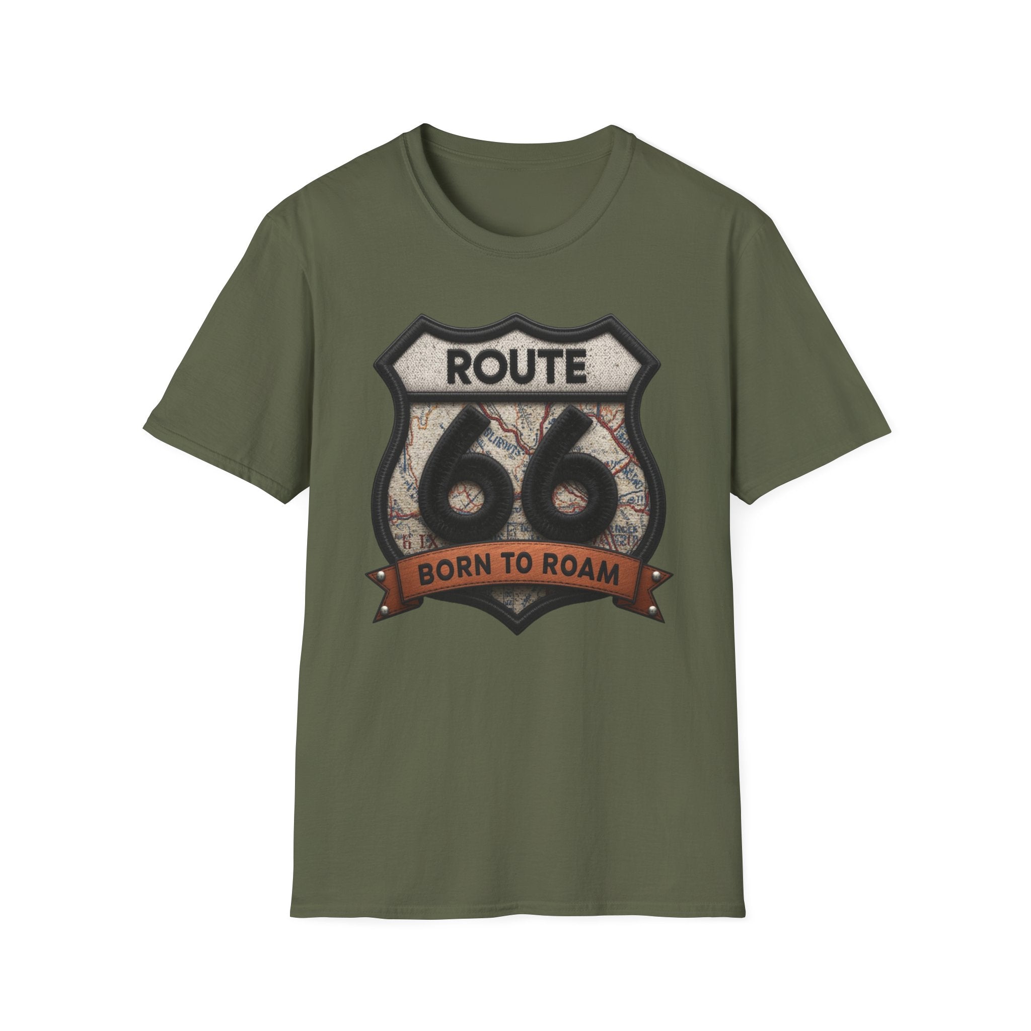 Route 66 Born to Roam T-Shirt | Vintage Highway Shield Tee