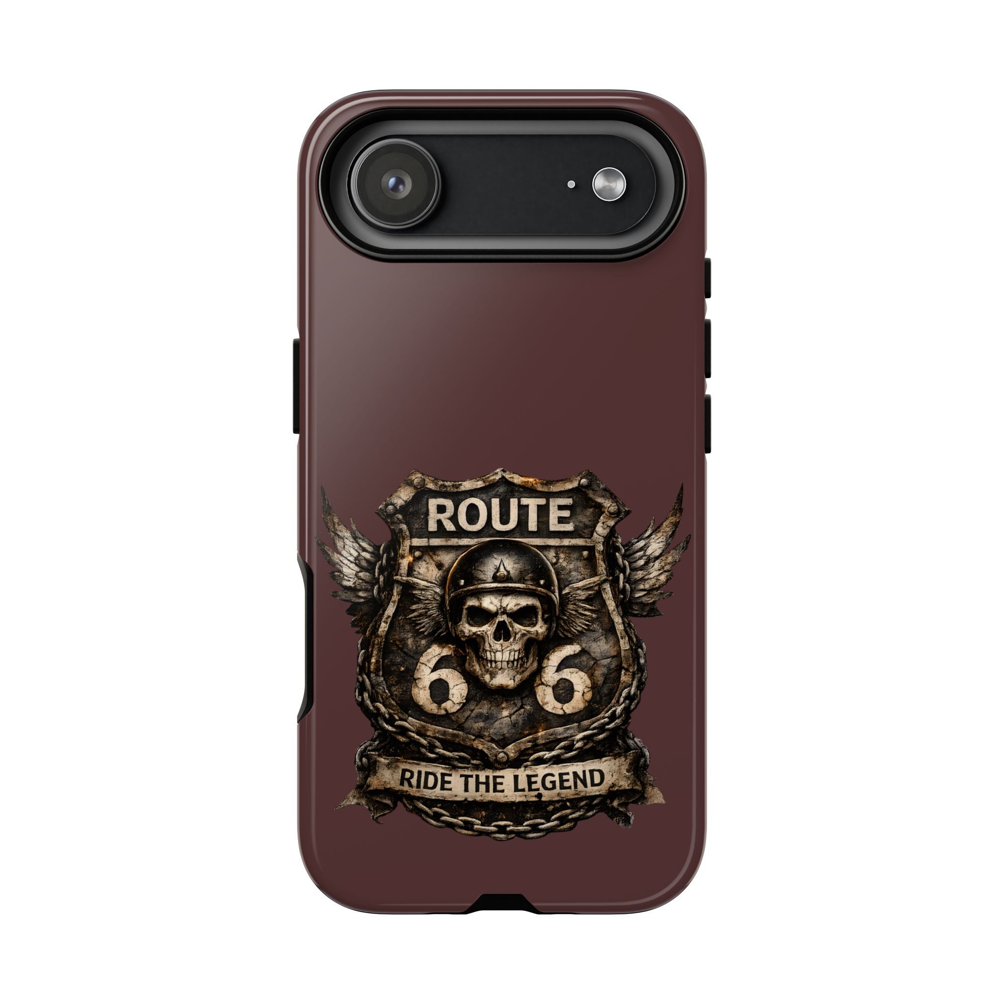 Route 66 Skull Helmet phone case | Motorcycle emblem, Ride the Legend