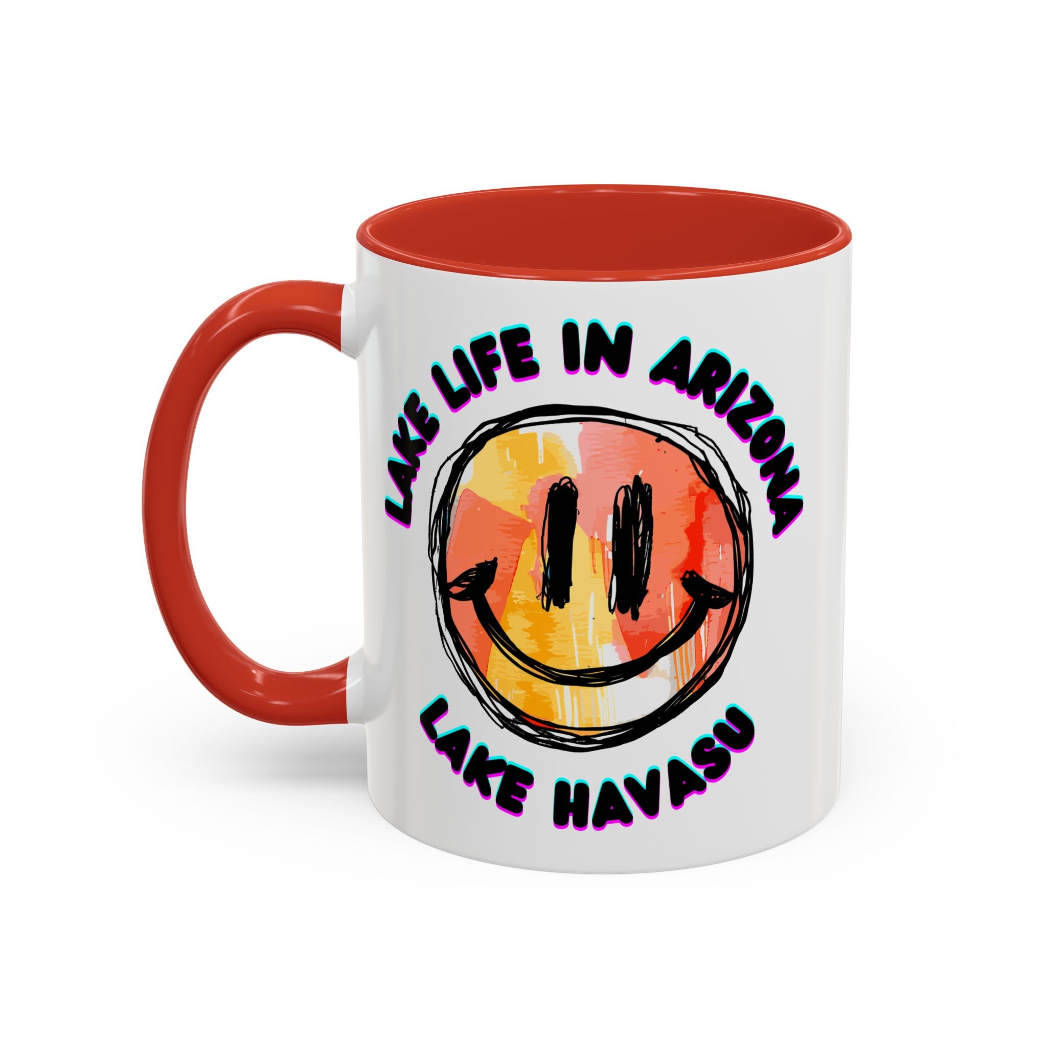 Lake Life in Arizona Smiley Mug | Lake Havasu Accent Coffee Mug