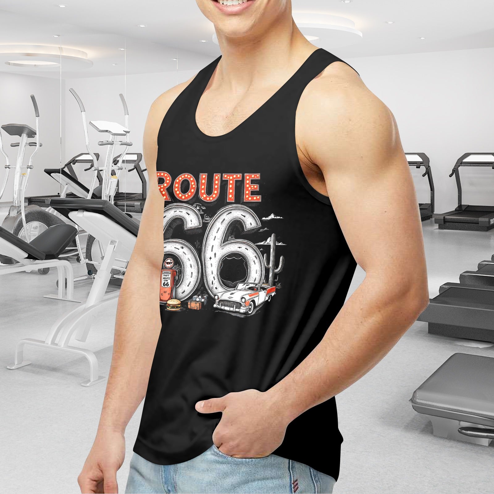 Route 66 Men's Tank Top Made in USA Free Shipping