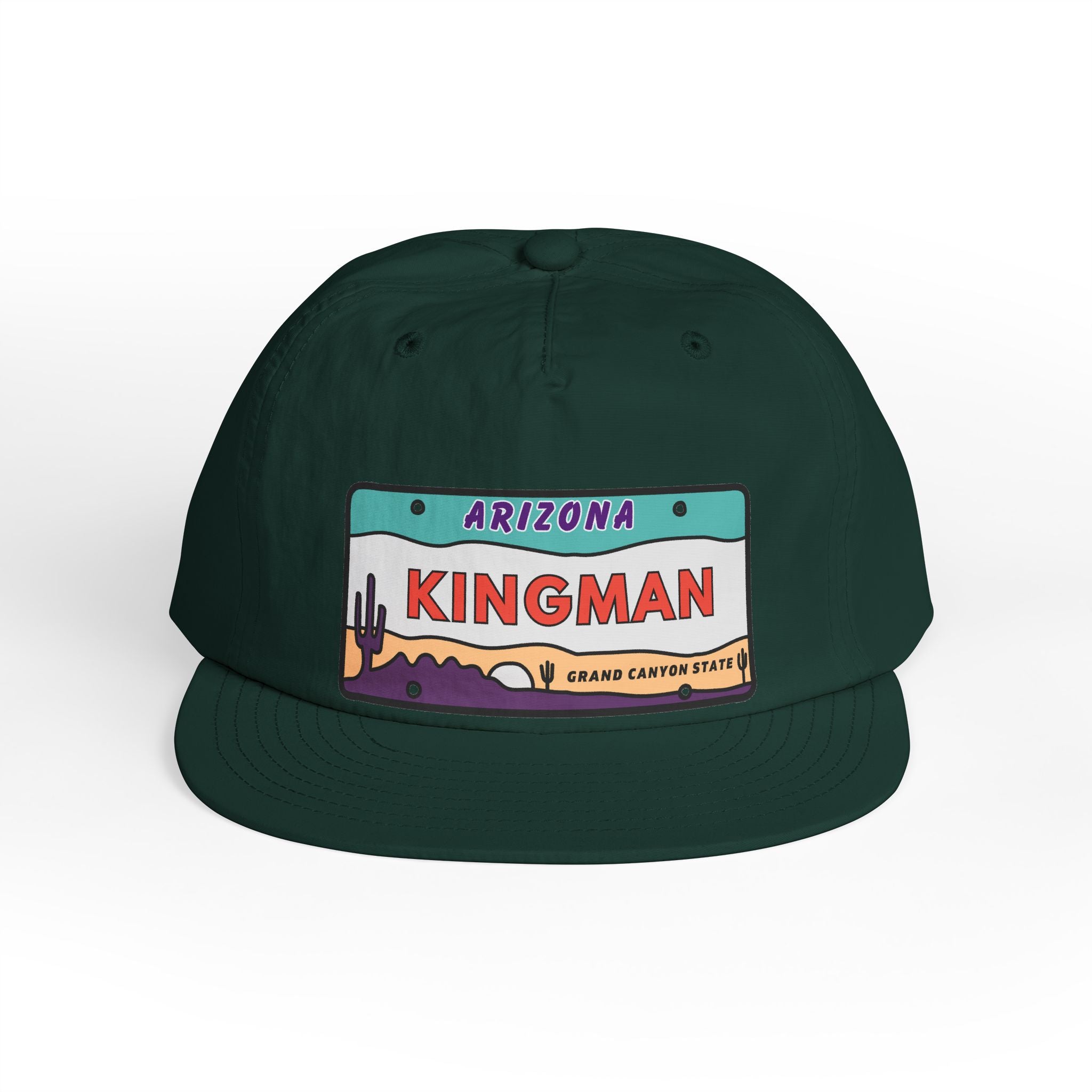 Surf Cap, Beach Hat, Summer Headwear, Kingman Arizona License Plate Dessert Cap for Water Sports