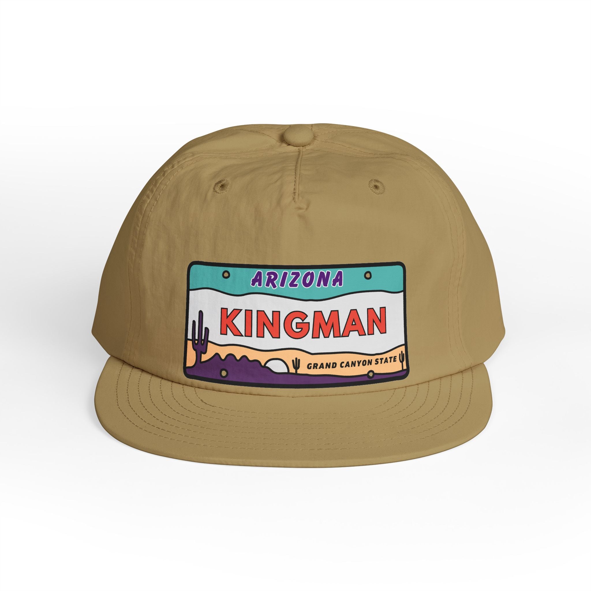 Surf Cap, Beach Hat, Summer Headwear, Kingman Arizona License Plate Dessert Cap for Water Sports