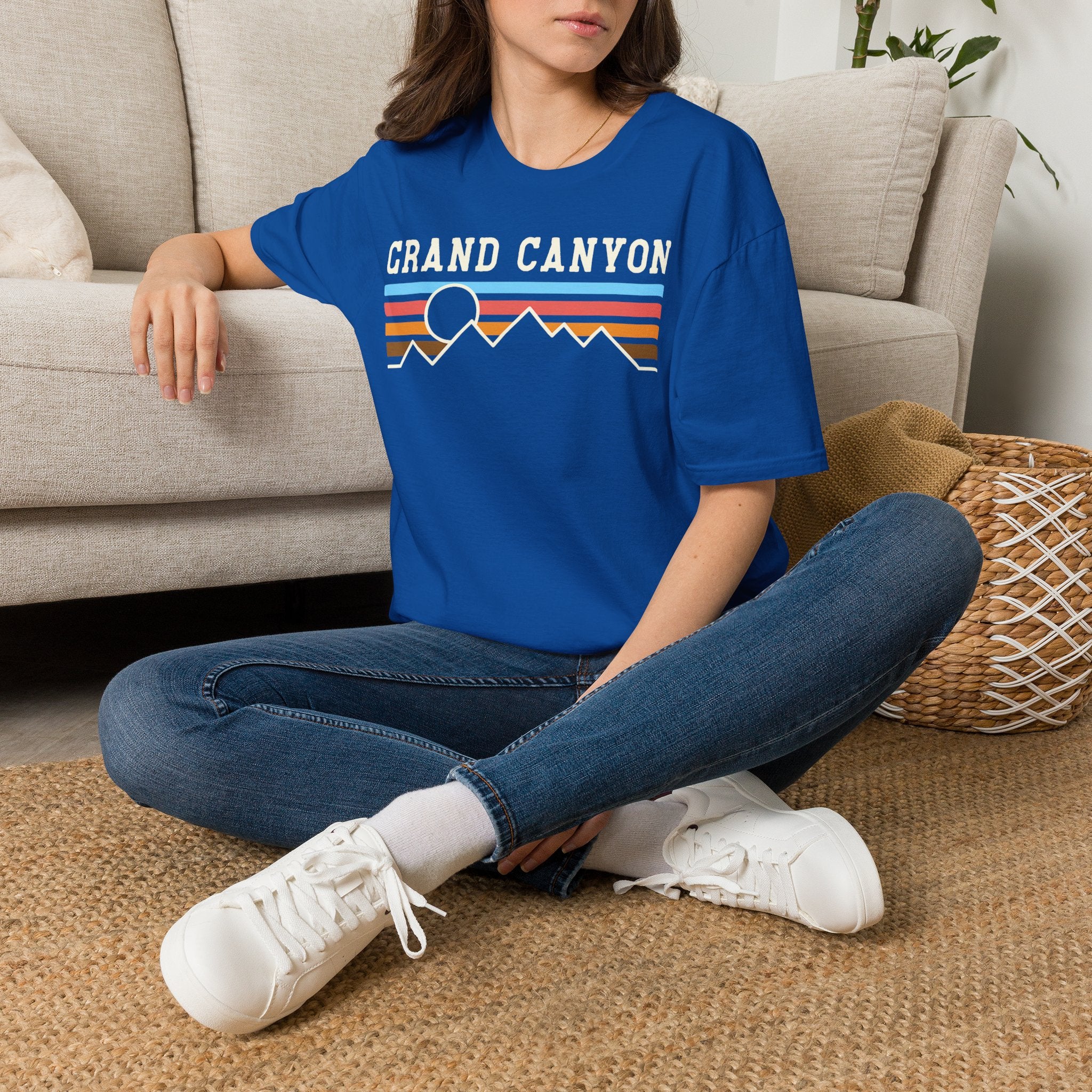 Grand Canyon Retro Sunset T-Shirt | Printed Front and Back National Park Landscape