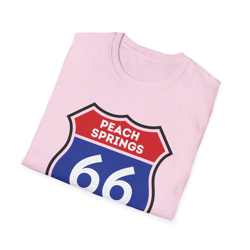 Peach Springs 66 Shield T-Shirt | Route 66 Road Sign Shirt