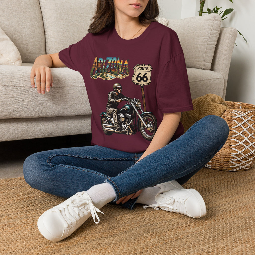Arizona Route 66 Motorcycle T-Shirt | Biker Road Trip Tee