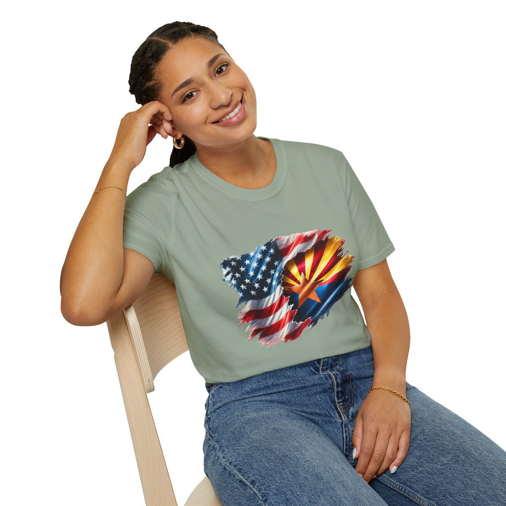 Arizona Flag with American Flag T-Shirt | Patriotic State Pride Tee