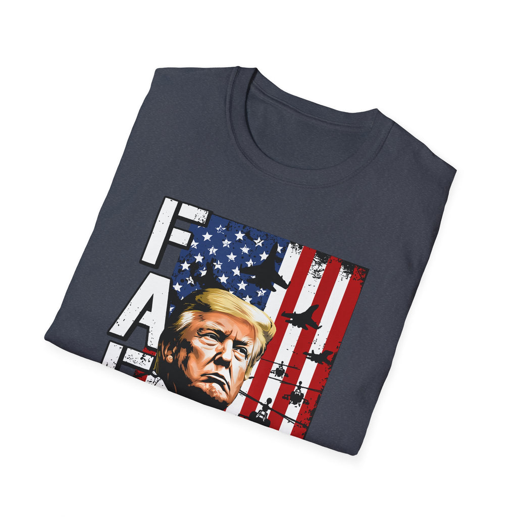 FAFO Patriotic Political Portrait T-Shirt | Flag Background, Bold Lettering