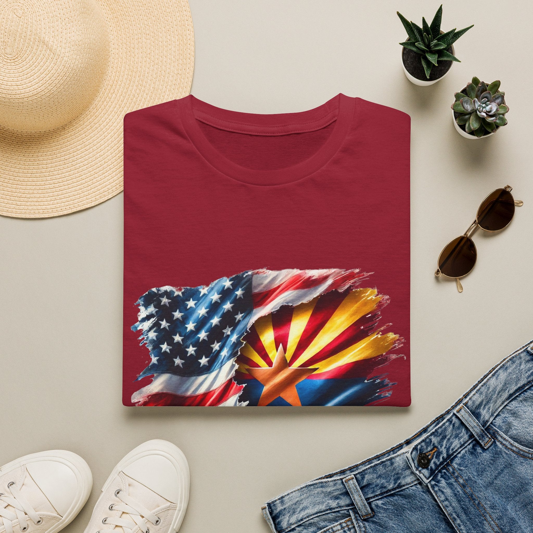 Arizona Flag with American Flag T-Shirt | Patriotic State Pride Tee