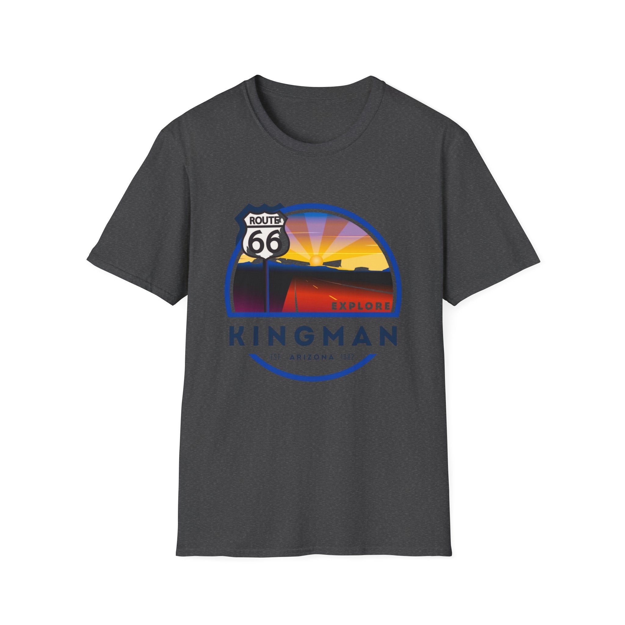 Route 66 City of Kingman Arizona Softstyle T-Shirt, Men Women Unisex Tee, Travel Souvenir Shirt, Vintage Road Trip Graphic Top, Retro