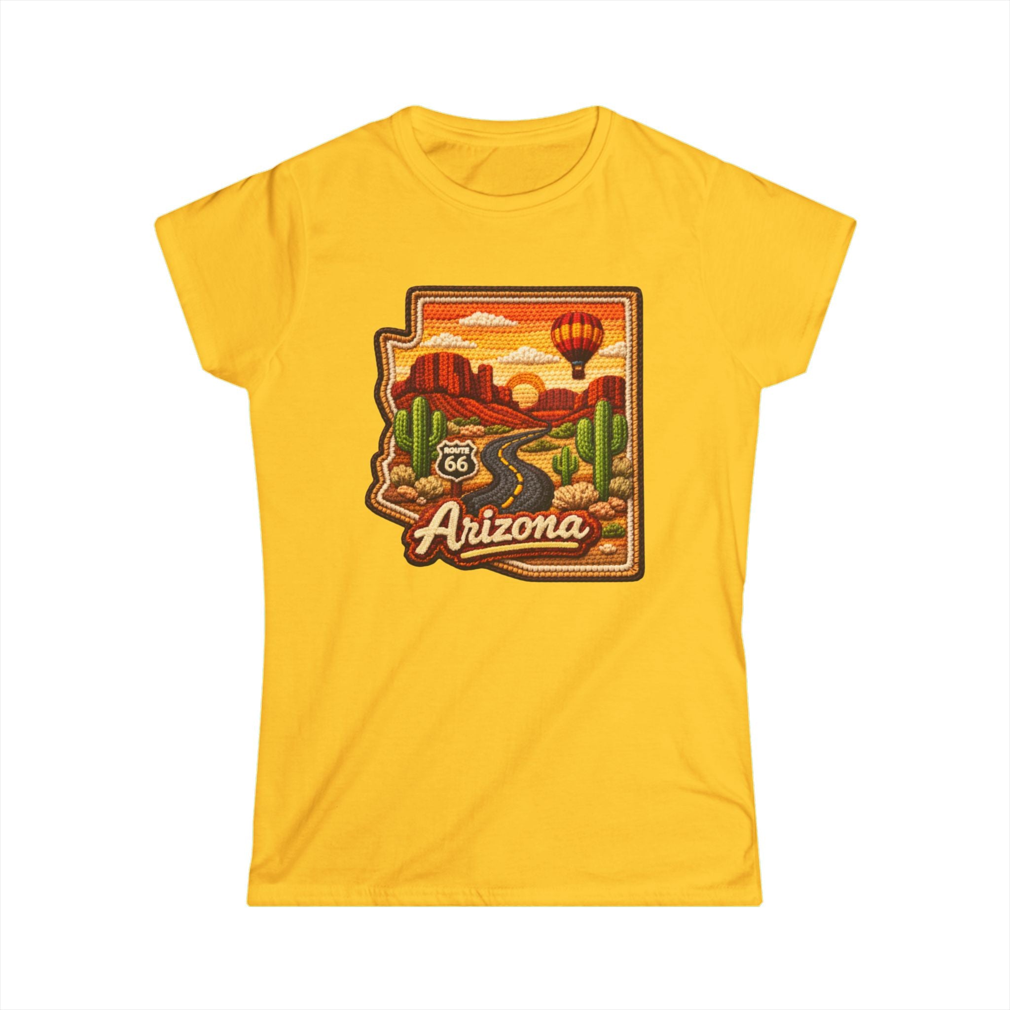 Arizona Route 66 Desert Sunset Womans Tee | Hot Air Balloon, Cactus Roadtrip