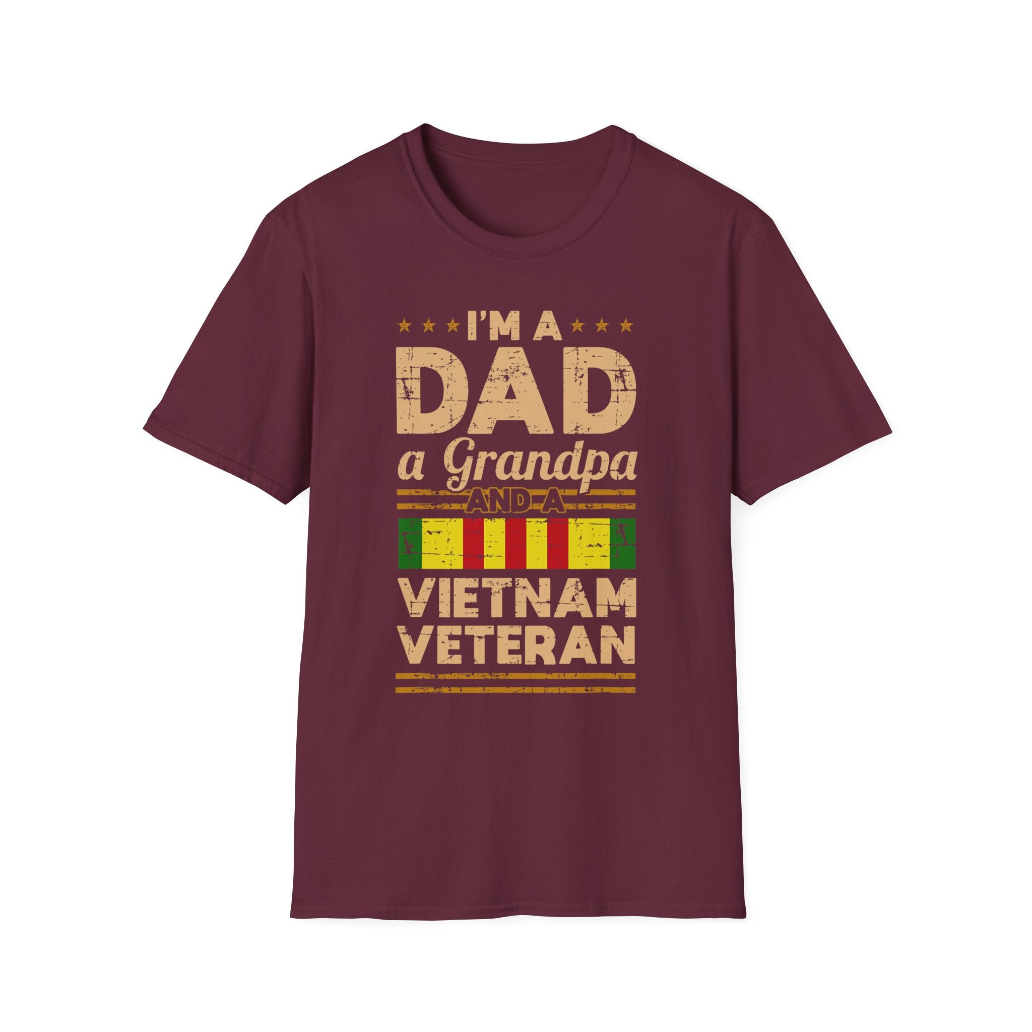 I'm a Dad a Grandpa and a Vietnam Veteran T-Shirt | Military Ribbon Tee