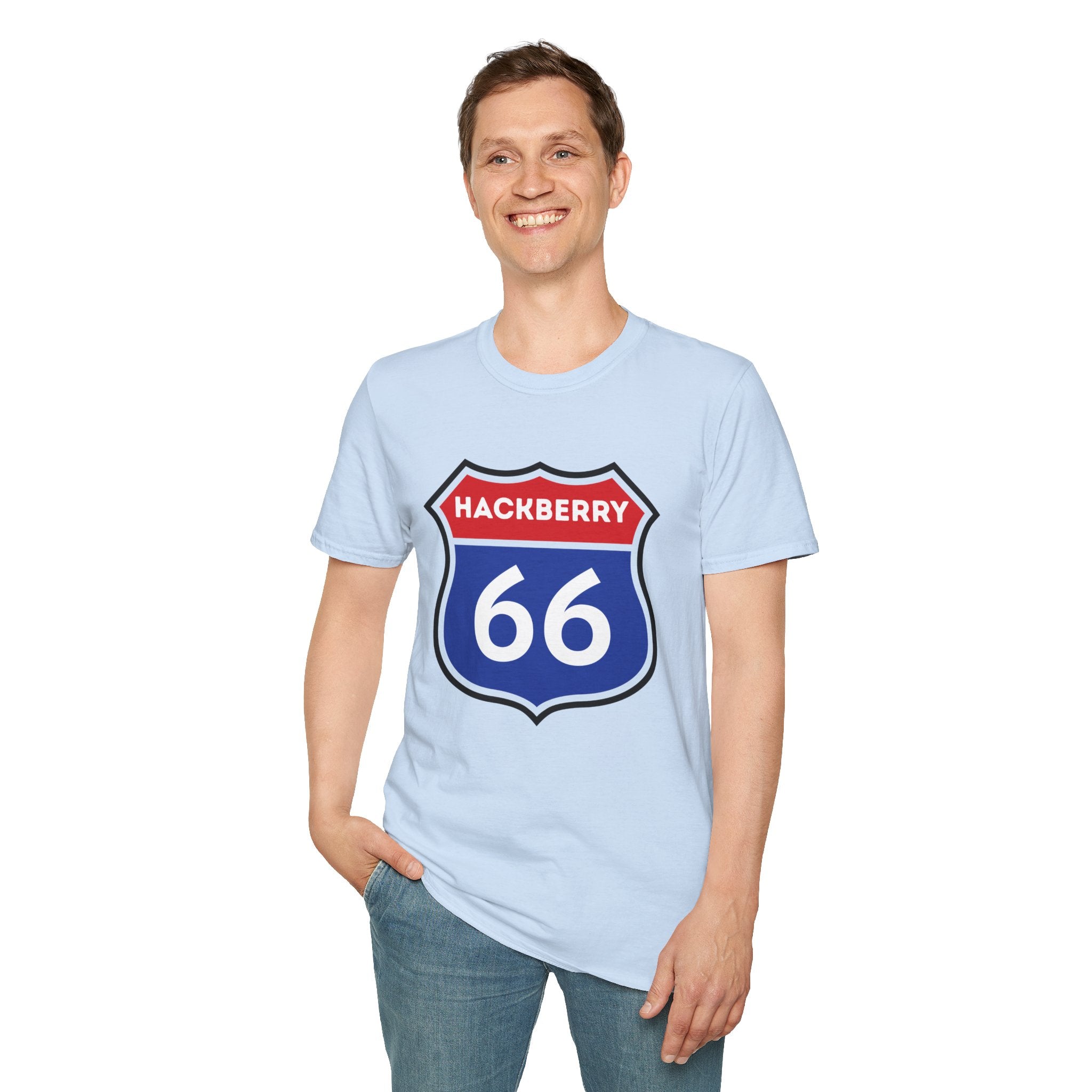 Hackberry 66 Shield T-Shirt | Route 66 Road Sign Tee